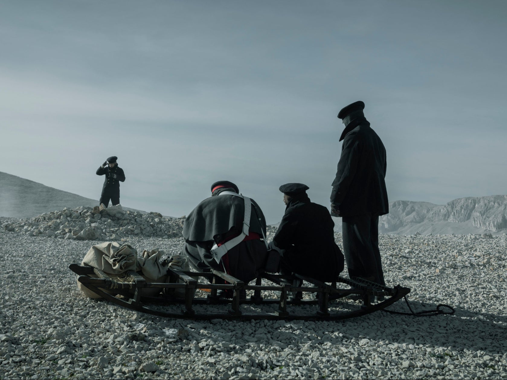 Seafarers mourn during the first episode of The Terror