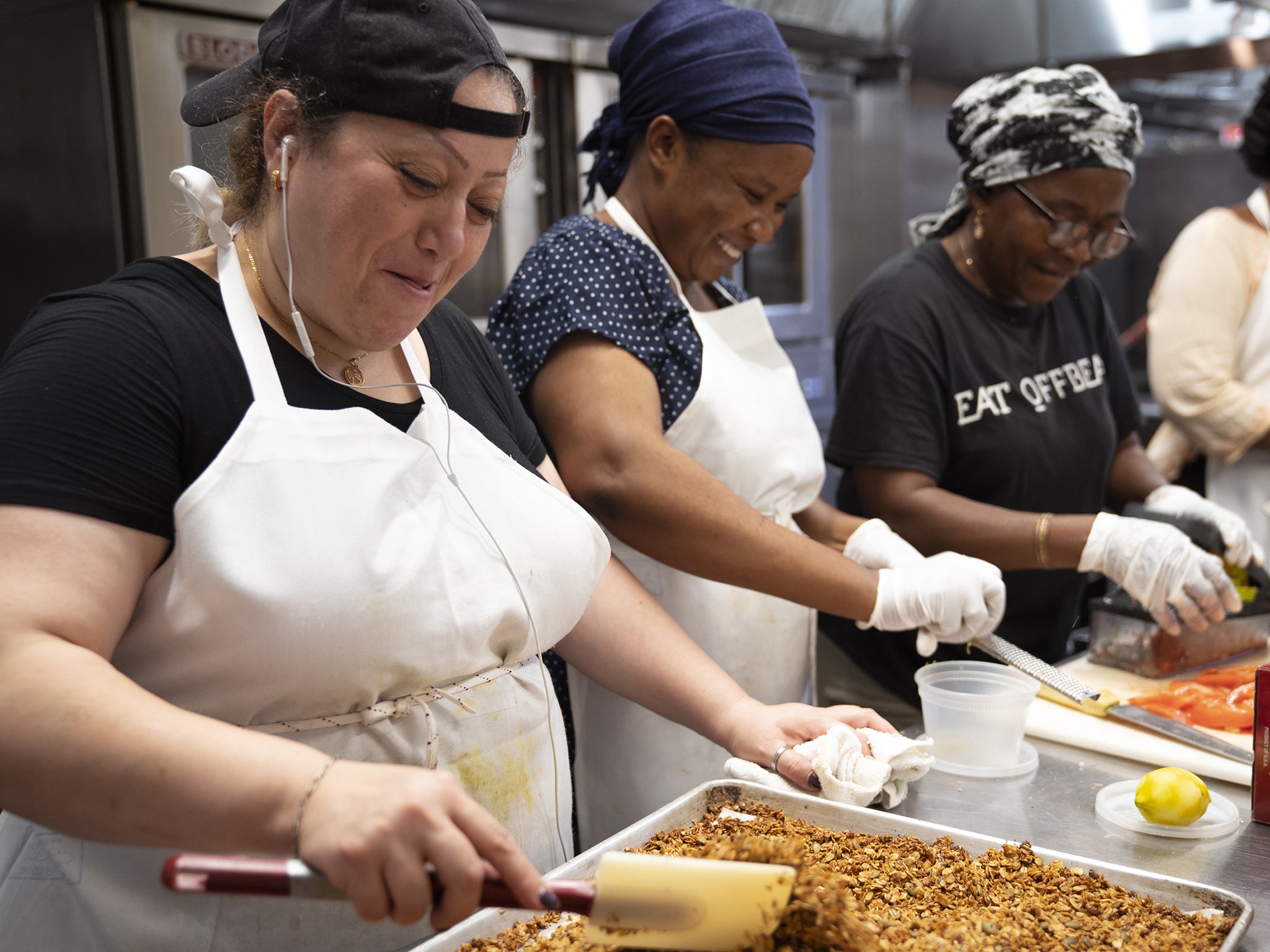 Chefs at work in the Eat Offbeat kitchen