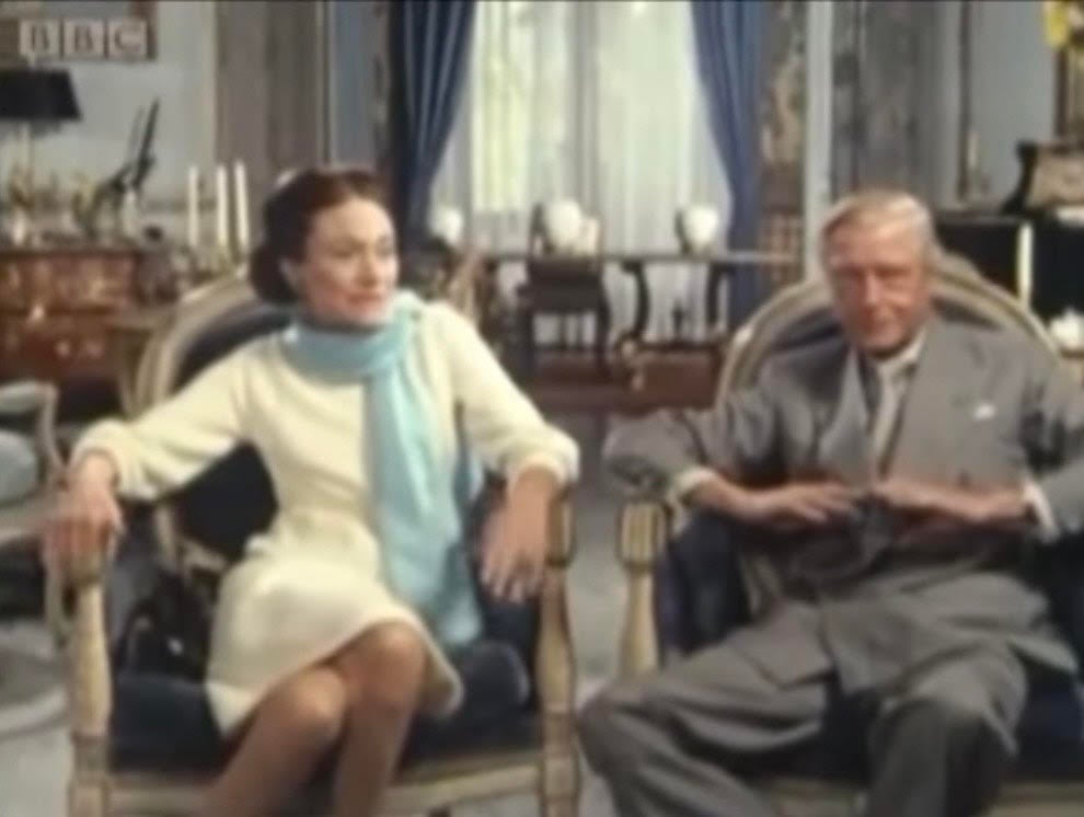 The Duke and Duchess of Windsor in their Paris apartment during the BBC interview that aired in 1970