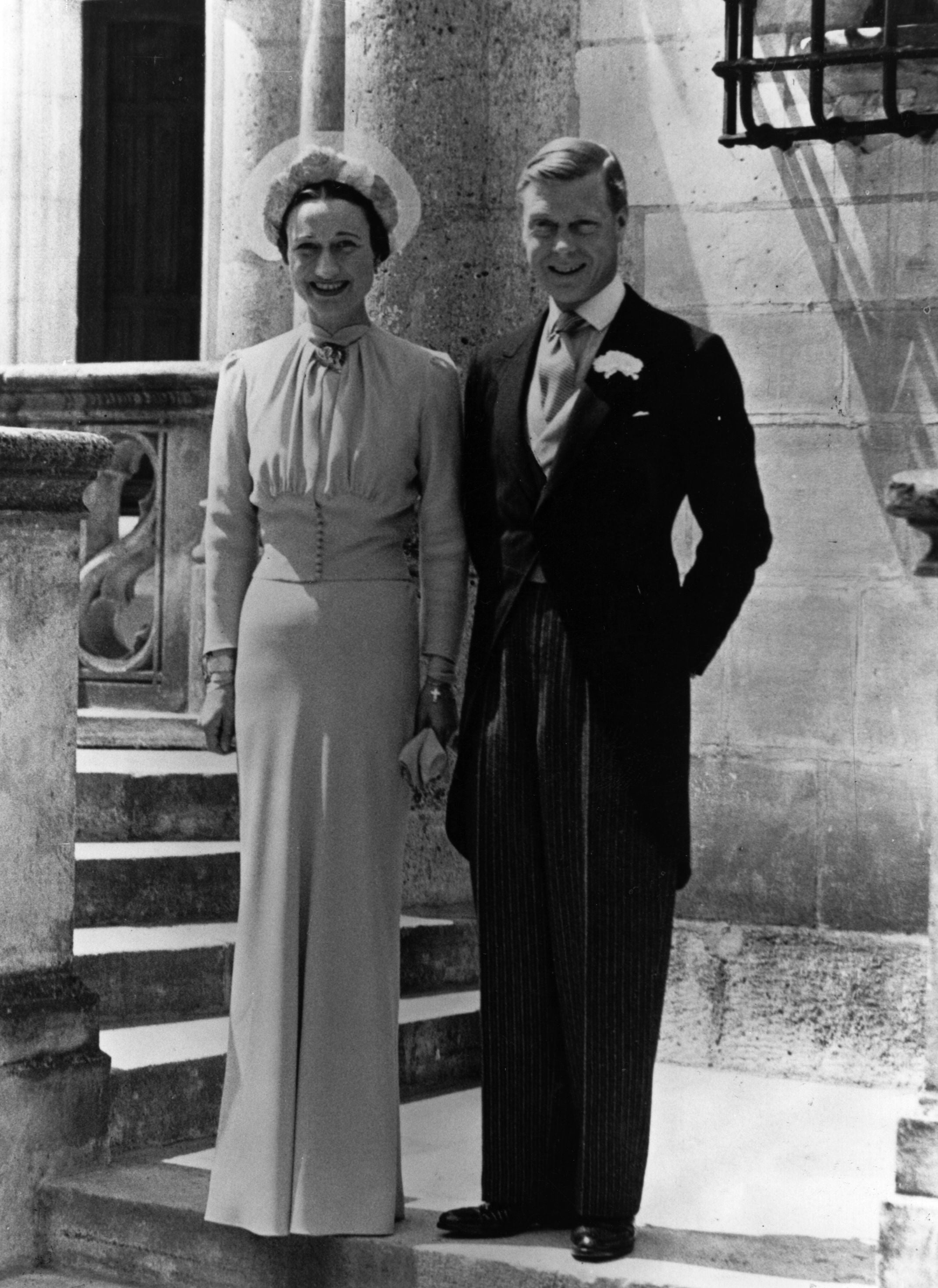 The Duke and Duchess of Windsor on their wedding day in 1937, a year after his abdication caused a constituional crisis and a life-long rift with the British royal family