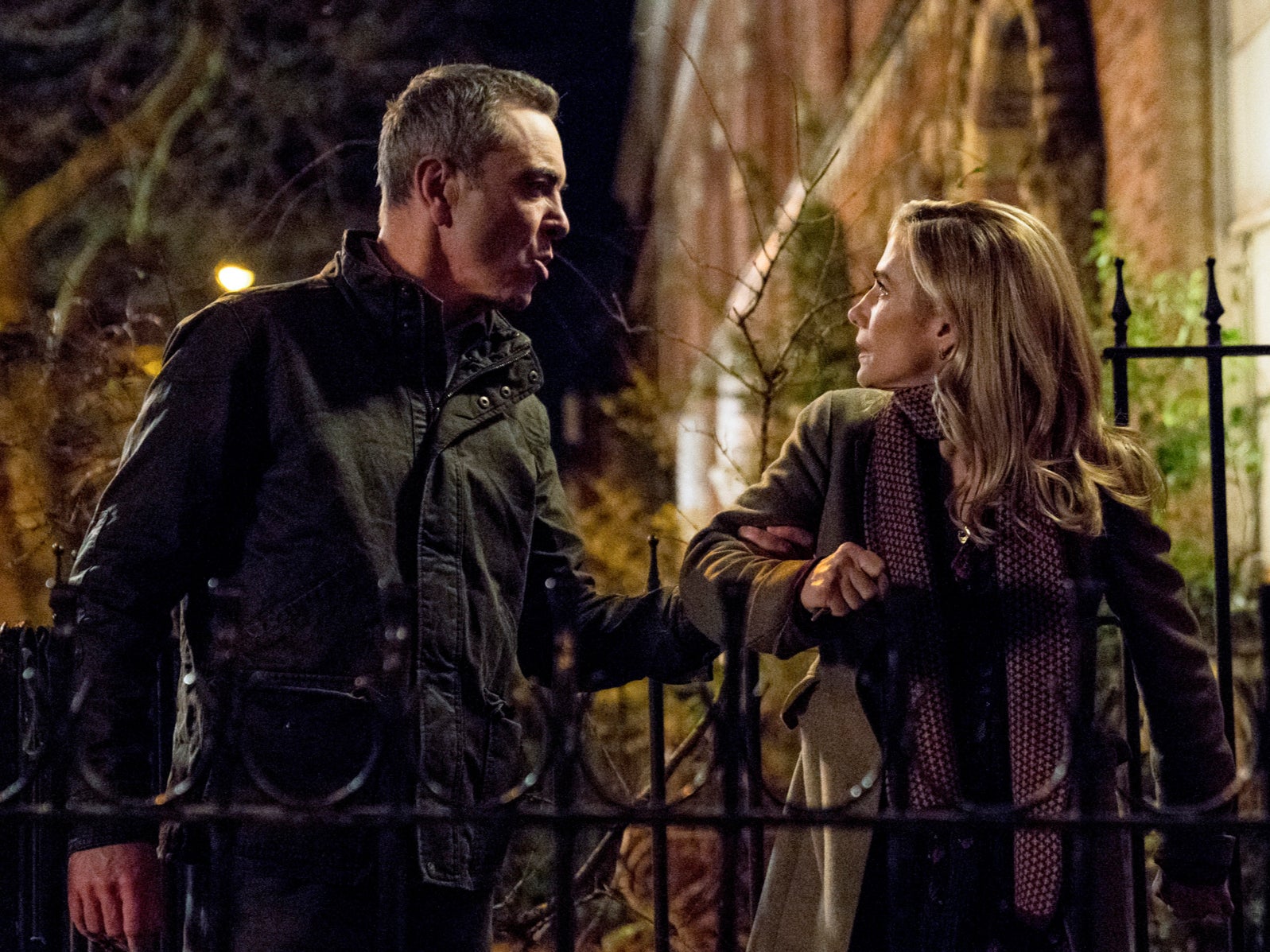 Tom Brannick (James Nesbitt) and Tori Matthews (Lisa Dwan) in episode three of Bloodlands