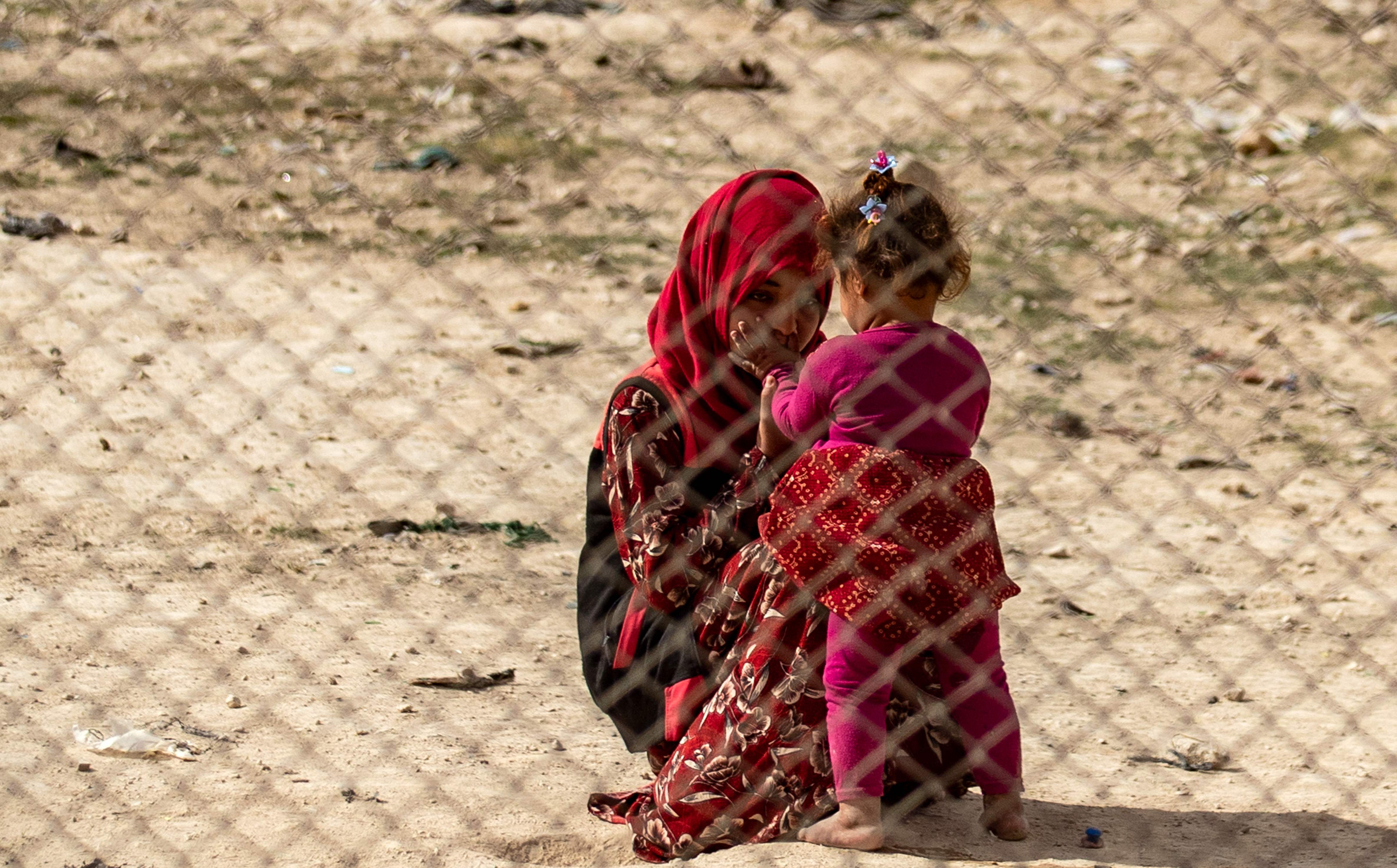 Children at the Kurdish-run al-Hol camp which holds suspected relatives of Islamic State (IS) group fighters