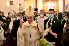 Pope visits Iraq's war-ravaged north on last day of tour