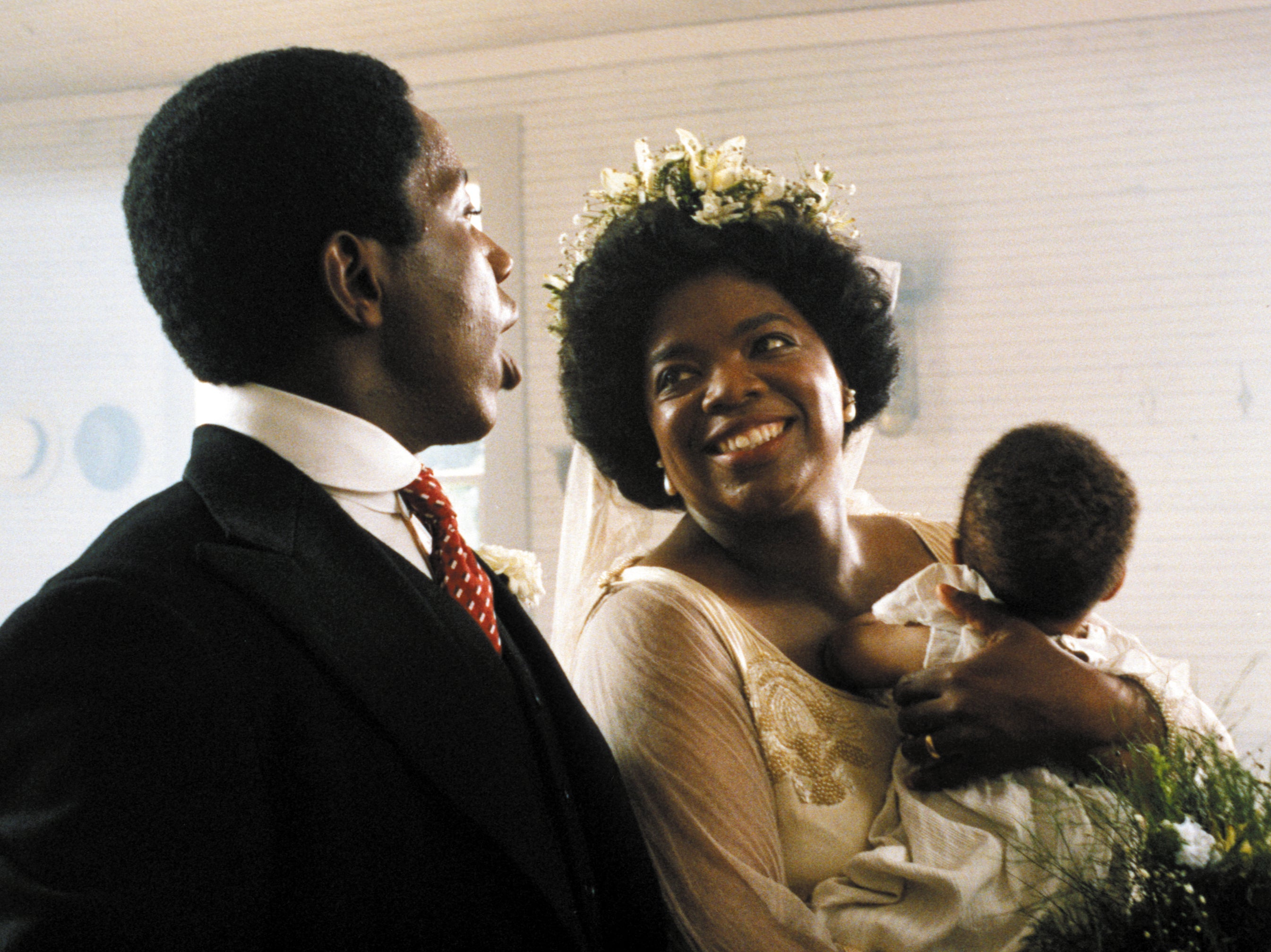 Oprah Winfrey in The Colour Purple, alongside Danny Glover