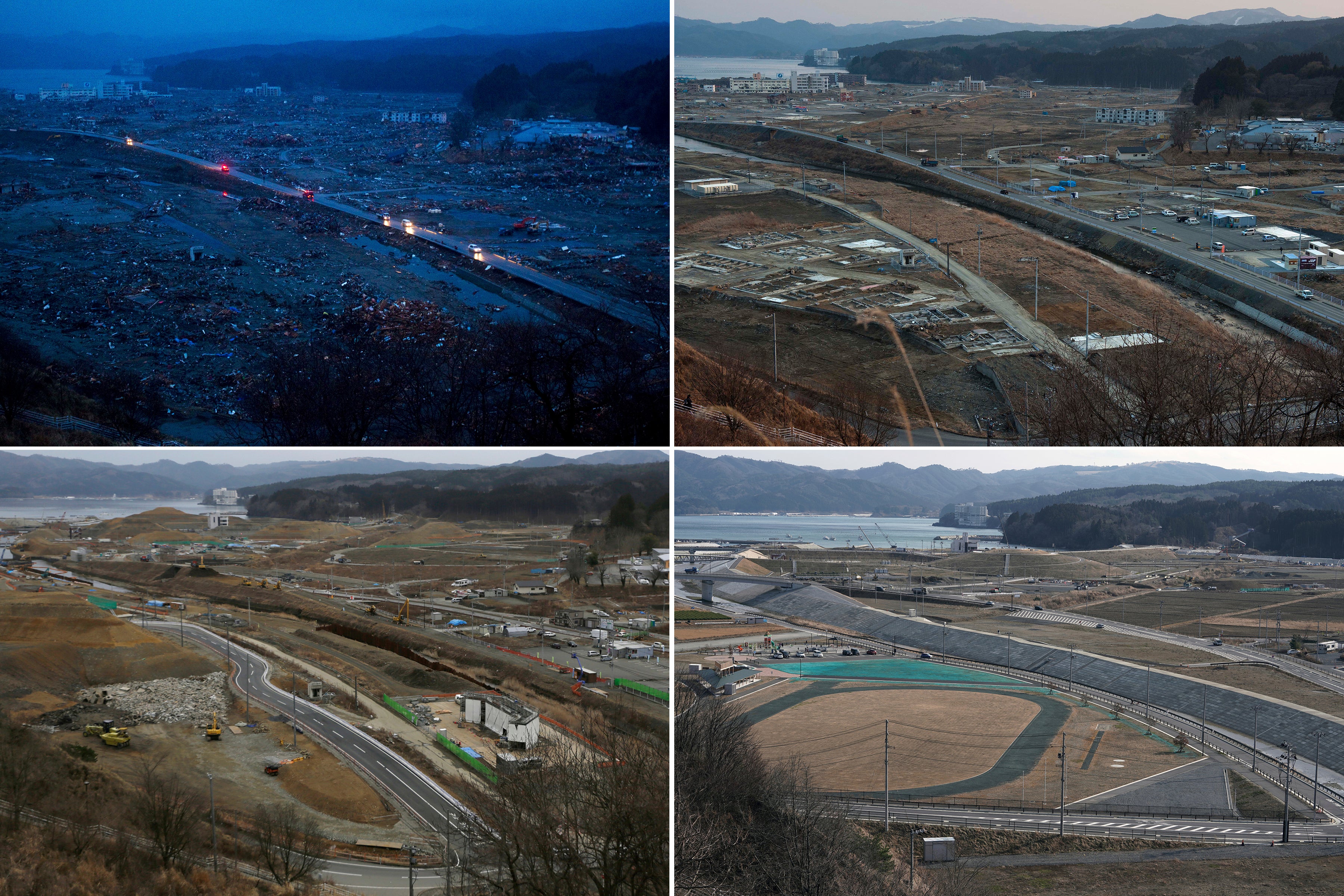 Japan Tsunami Anniversary Then and Now