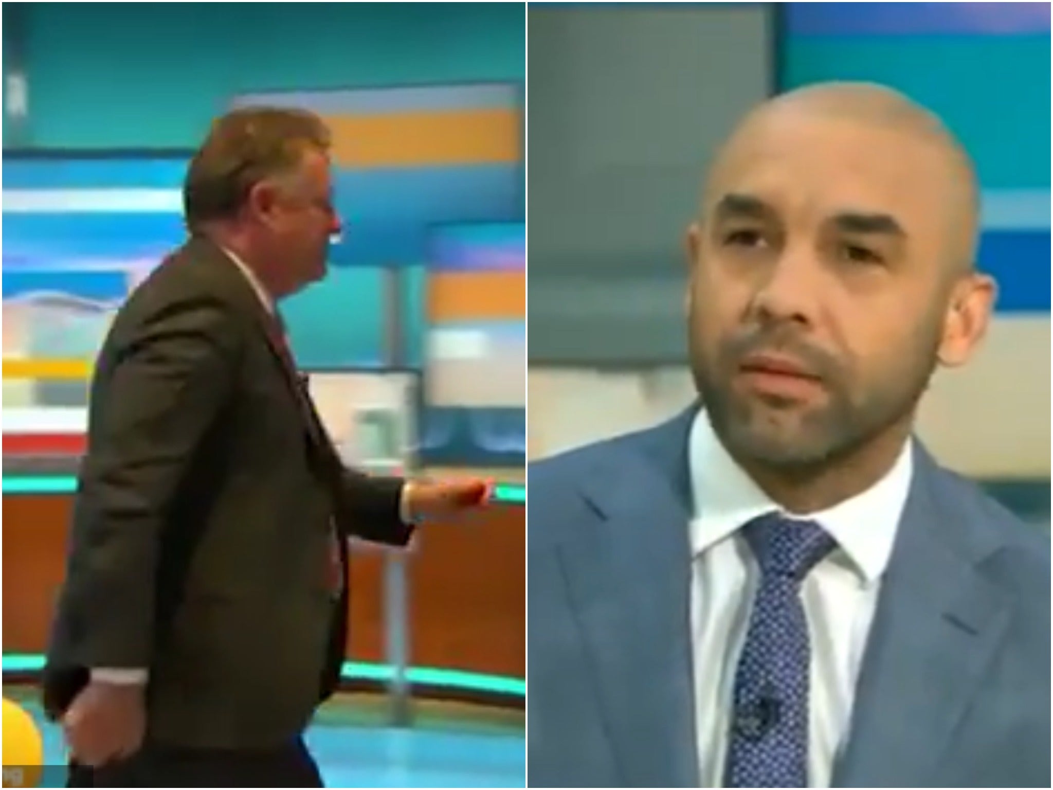 Piers Morgan storming off, and Alex Beresford