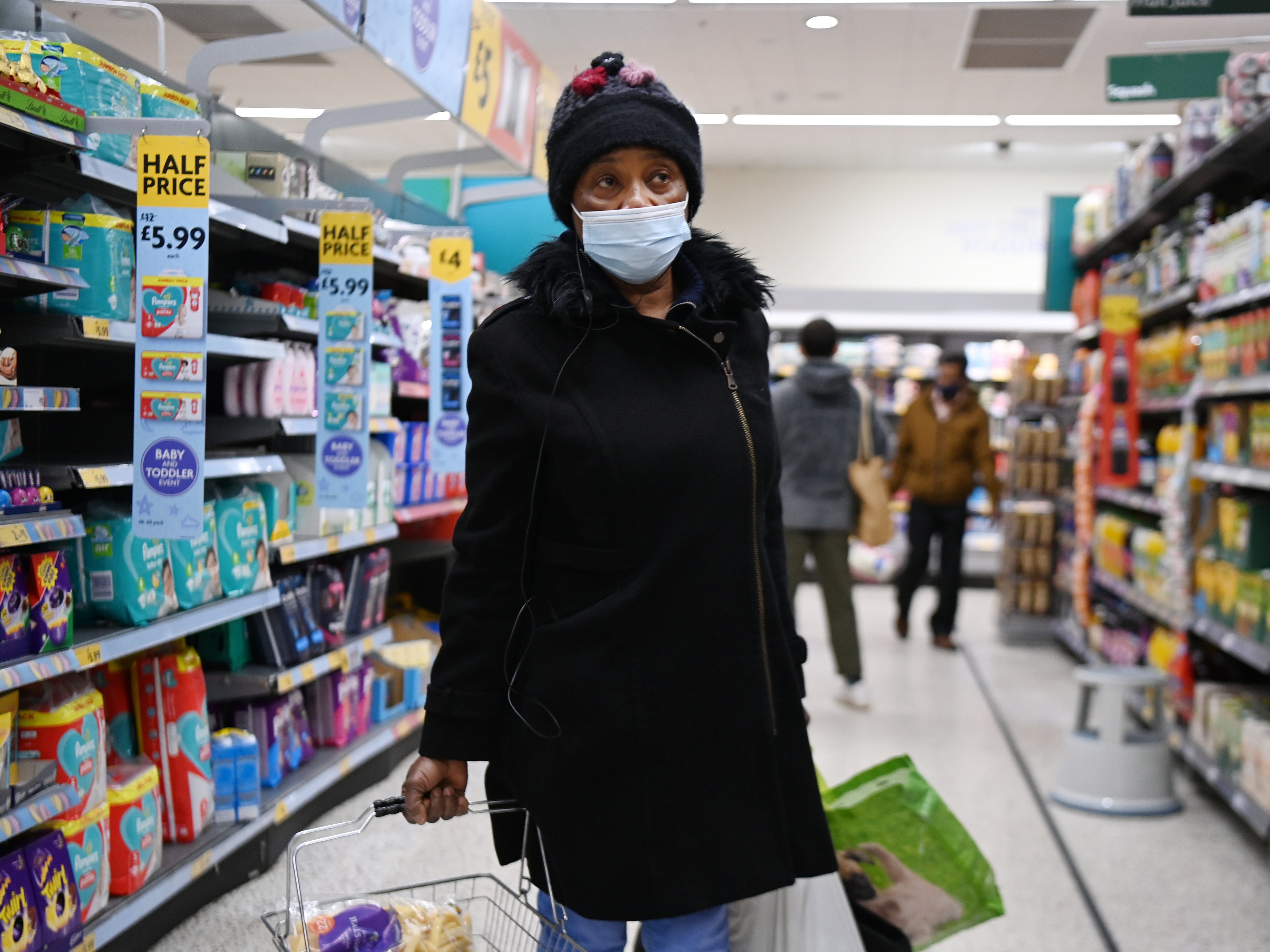 A shopper at a Morrisons supermarket in London