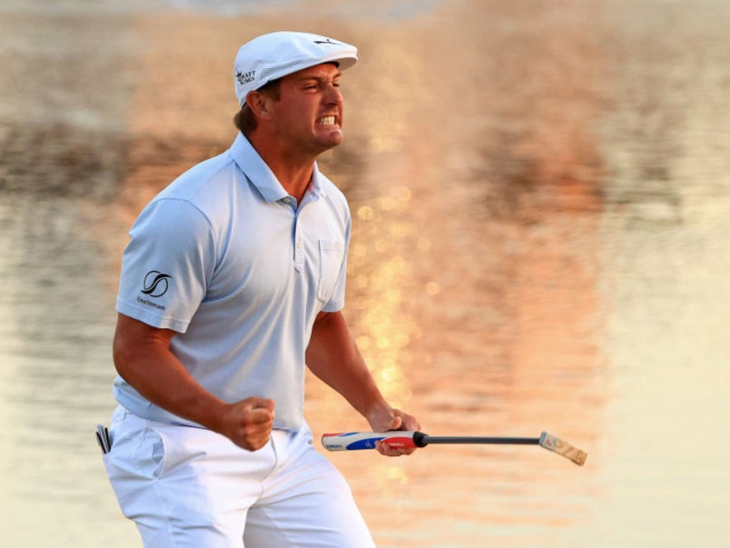 Bryson DeChambeau celebrates victory at the Arnold Palmer Invitational