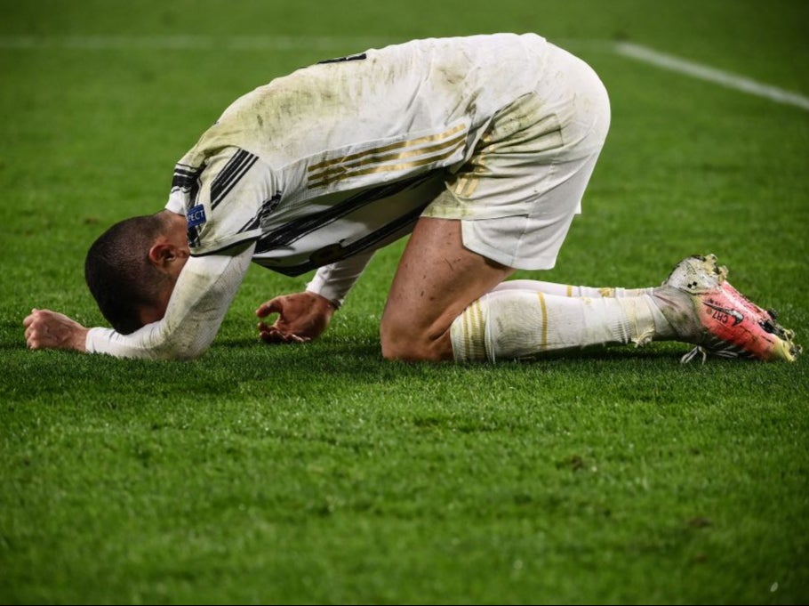 Cristiano Ronaldo reacts during Juventus’ defeat