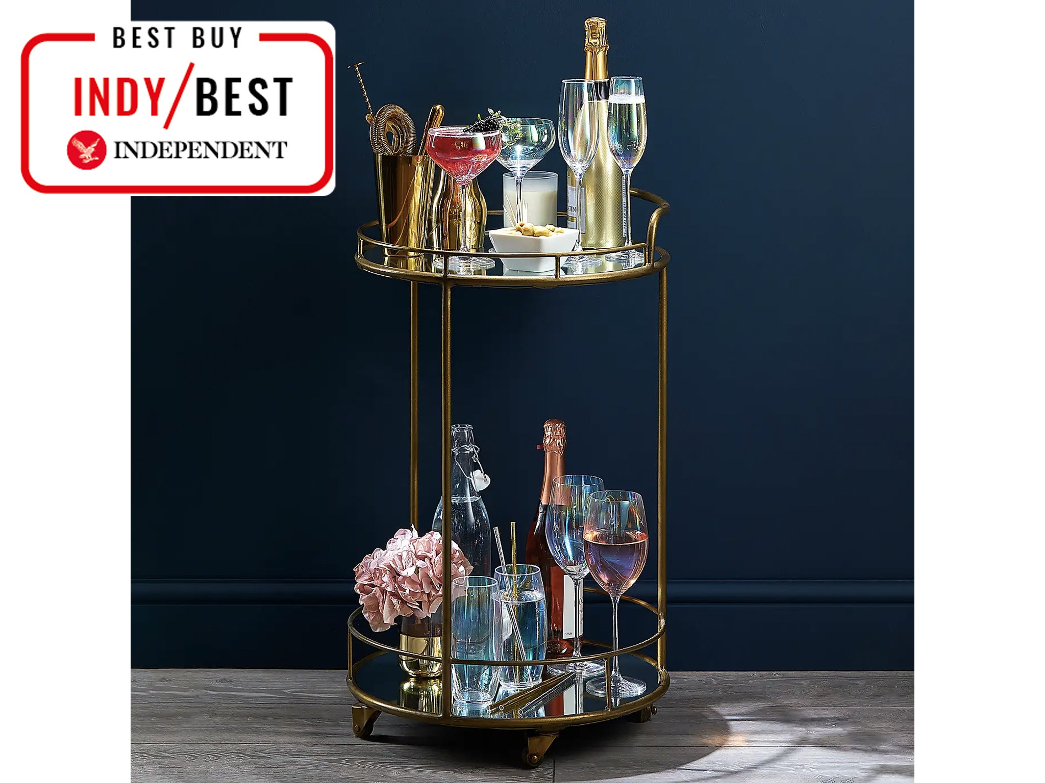 Dunelm pimlico antique brass drinks trolley indybest