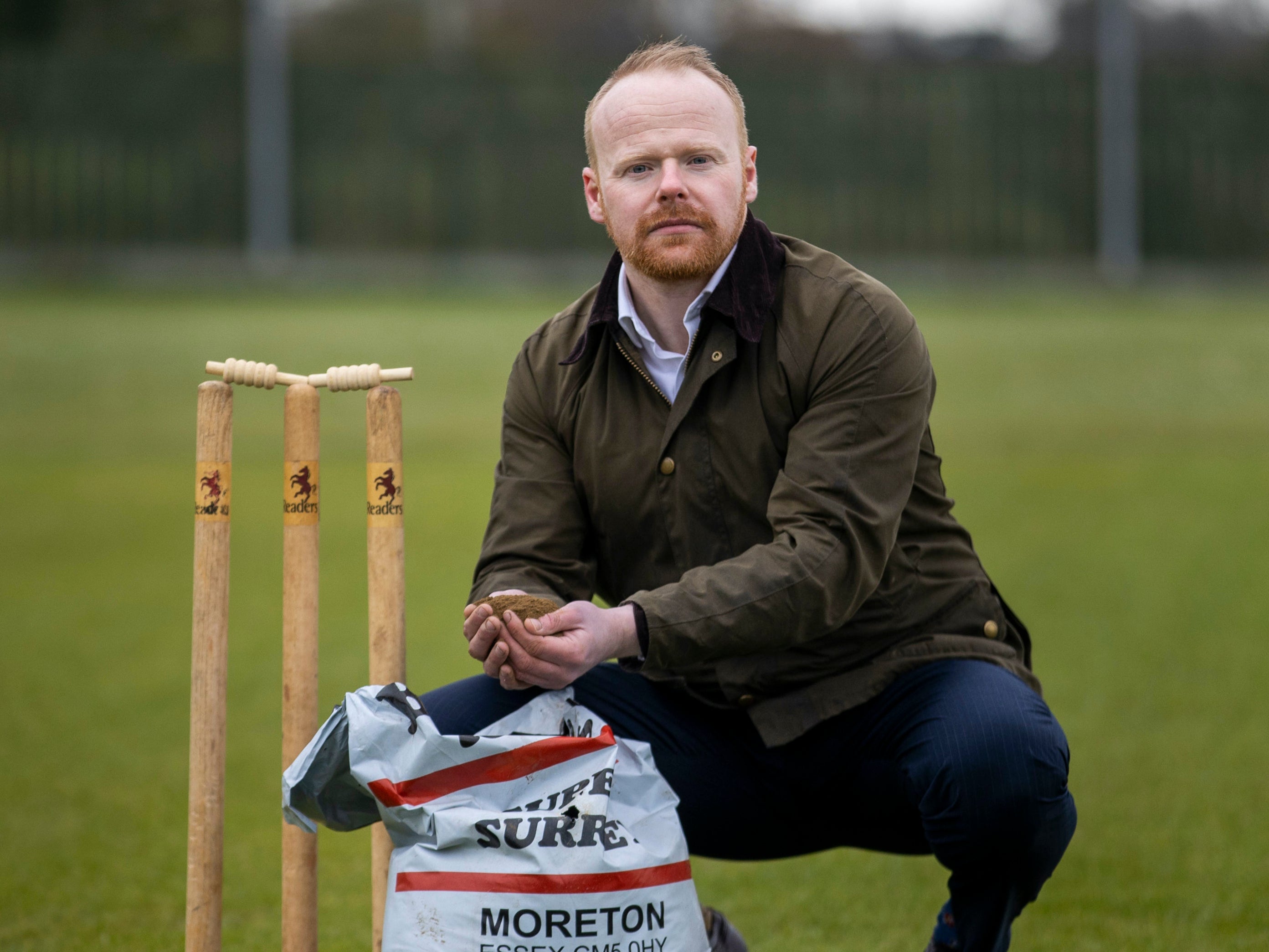 Ulster Unionist Party MLA John Stewart with cricket loam