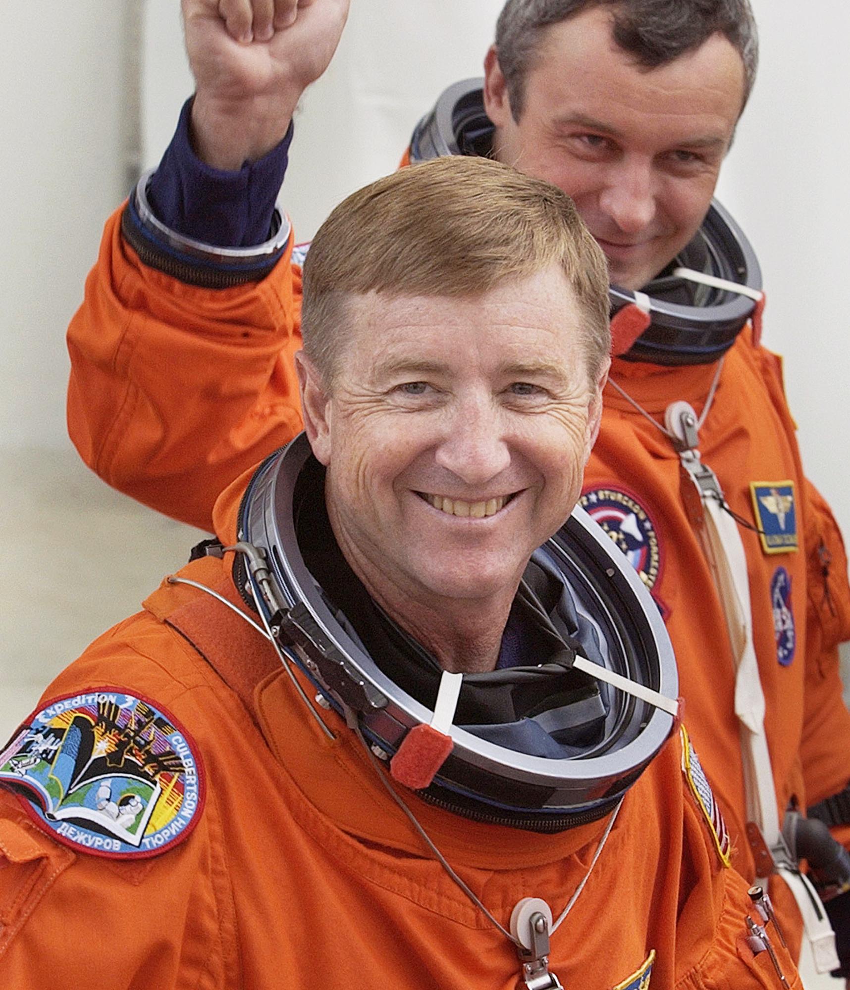 Culbertson pictured in August 2001 as he prepared to launch his three month mission to the International Space Station