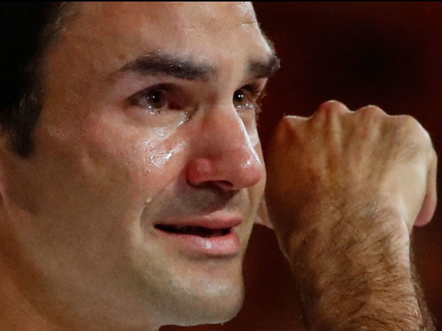 Federer cries after winning the 2018 Australian Open - his last grand slam to date