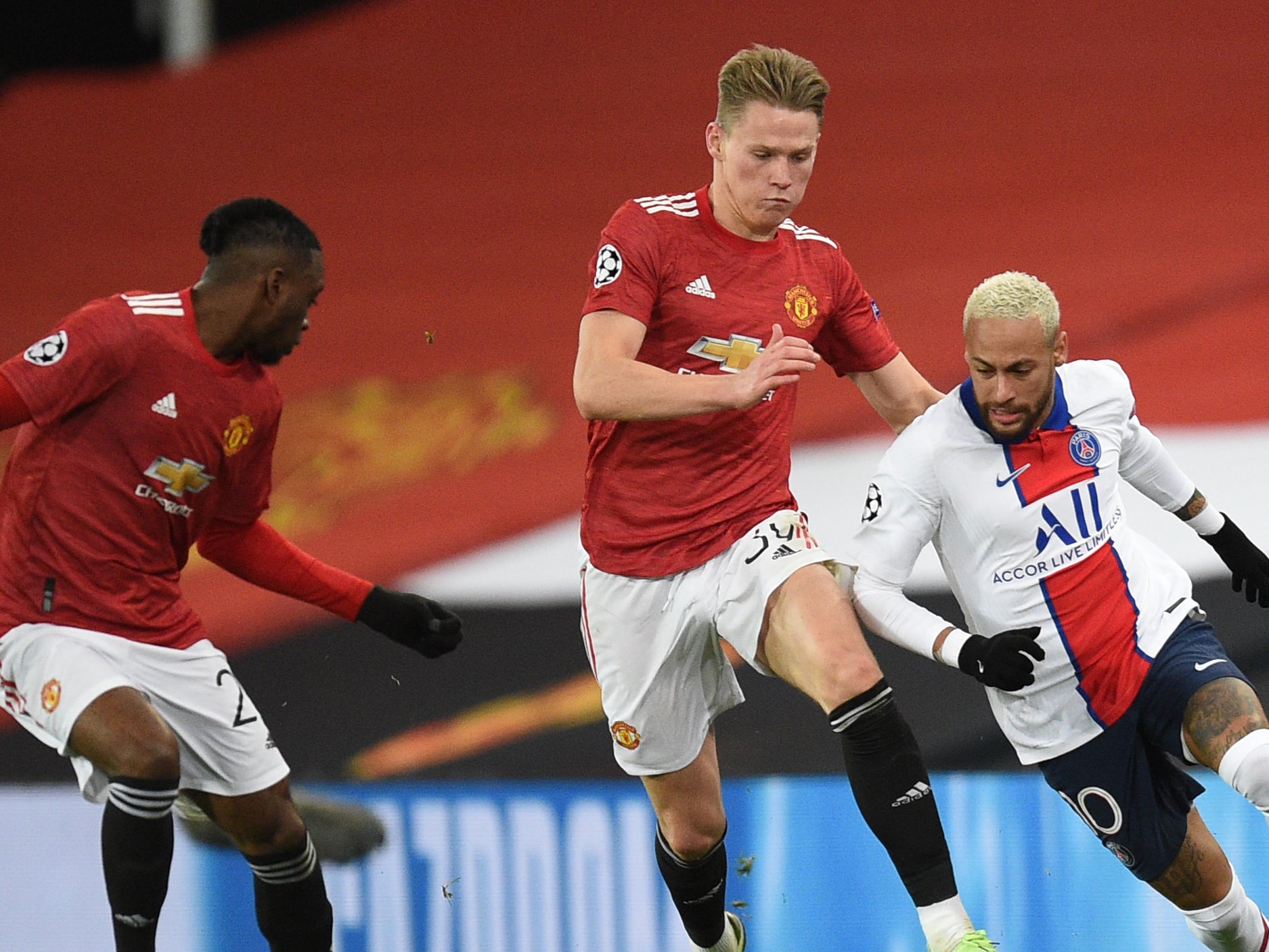 Aaron Wan-Bissaka (left) has faced Neymar in the Champions League