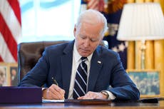 Biden address to nation - live: Covid checks to arrive by weekend, amid claims of Trump indictment ‘in days’