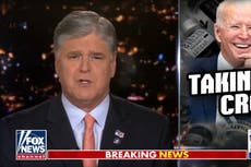 Sean Hannity ridiculed for saying Biden should phone Trump and thank him for his Covid response