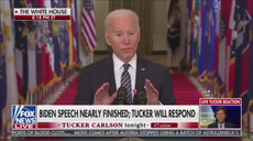 Fox News mocked for ‘live Tucker cam’ feed in corner of Biden speech