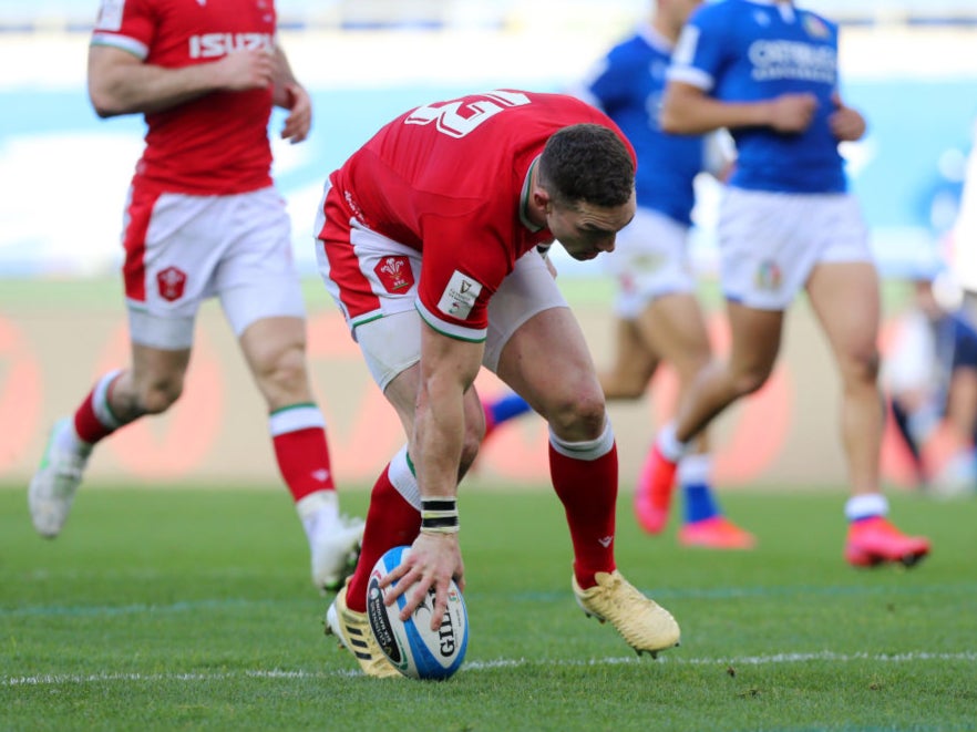 George North crosses the whitewash for Wales