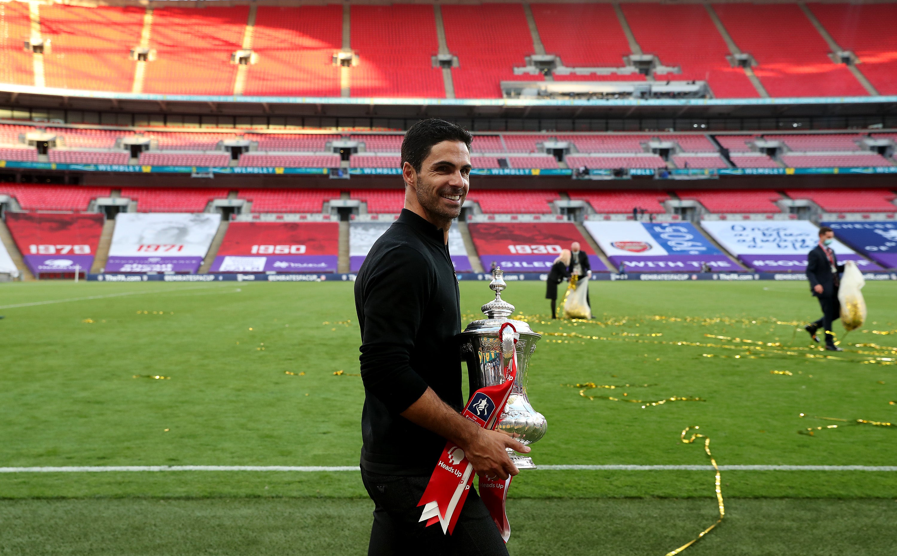 Last year’s FA Cup final was won by Mikel Arteta’s Arsenal in an empty Wembley