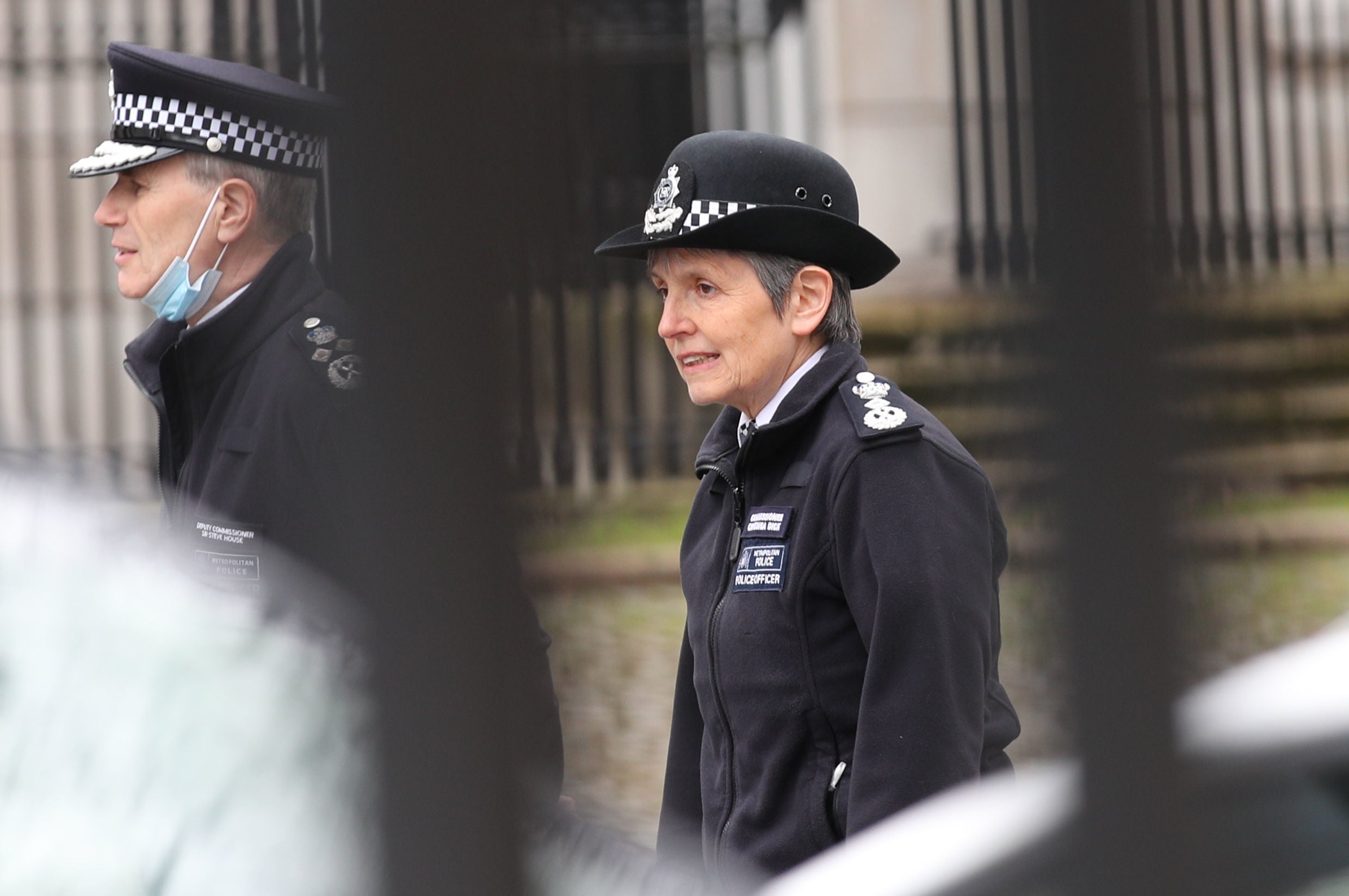 Cressida Dick appears at New Scotland Yard the day after the vigil clashes at Clapham Common