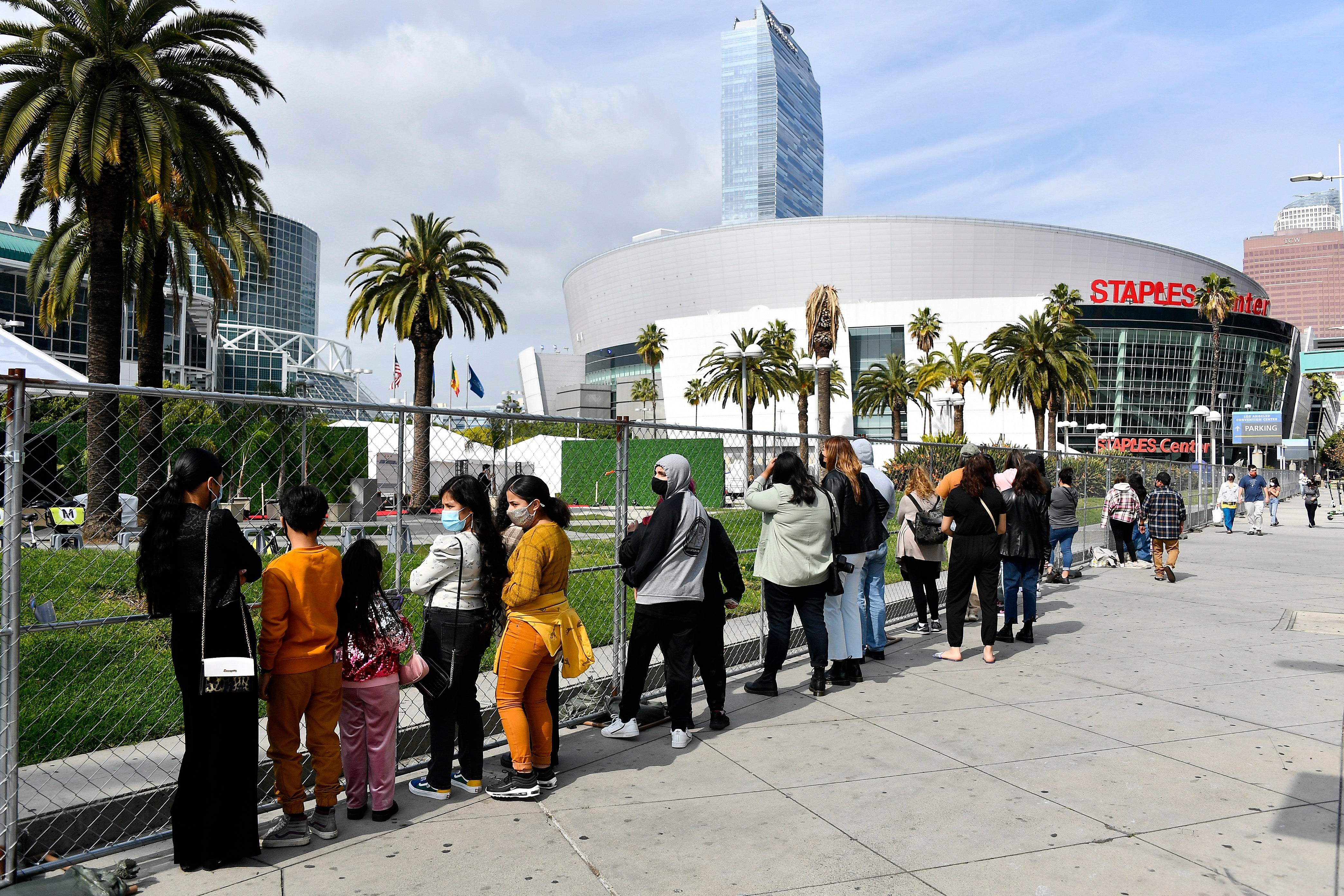 General view of the Los Angeles Convention Center on 14 March 2021