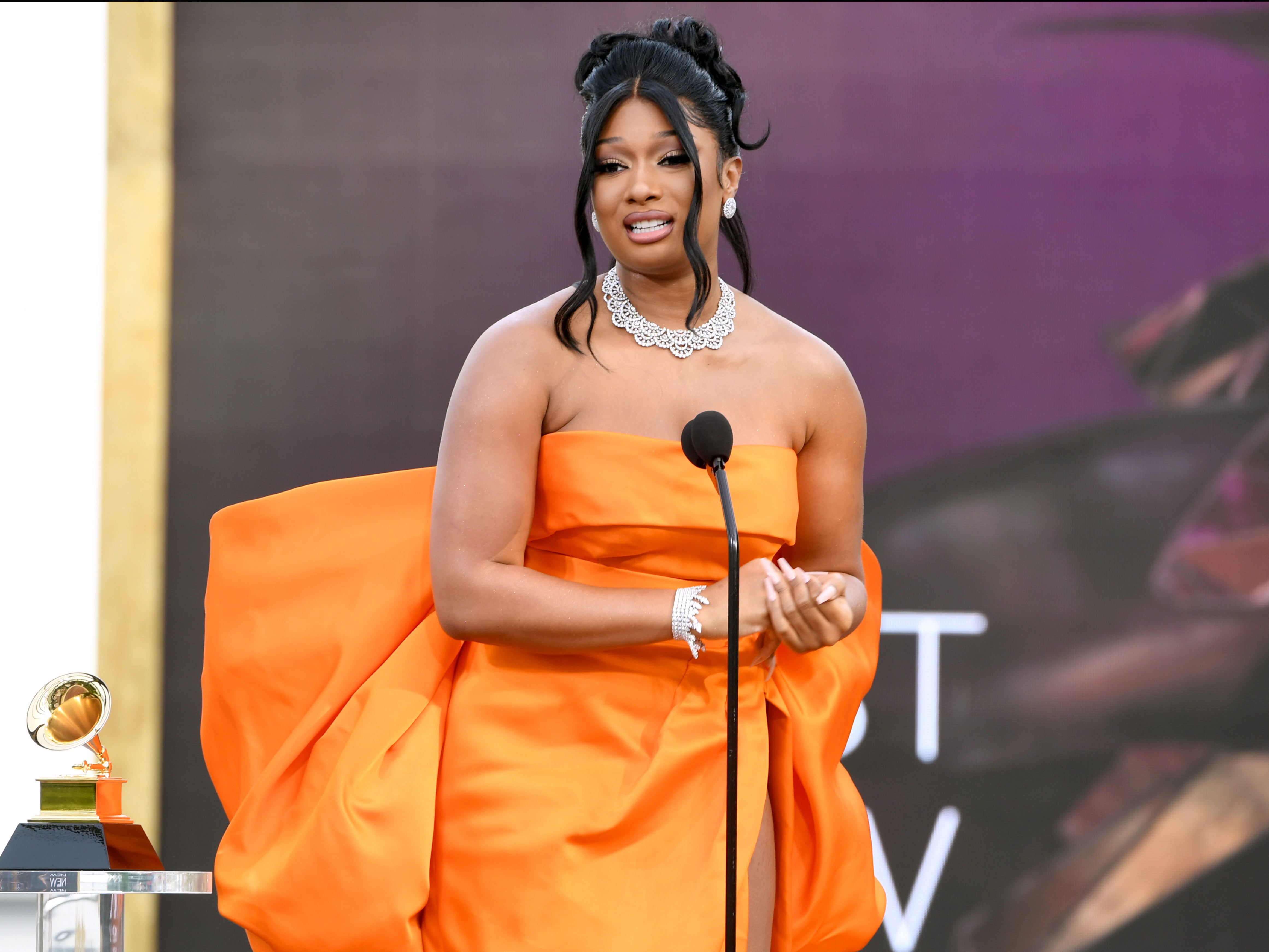 Megan Thee Stallion accepts the Best New Artist Grammy