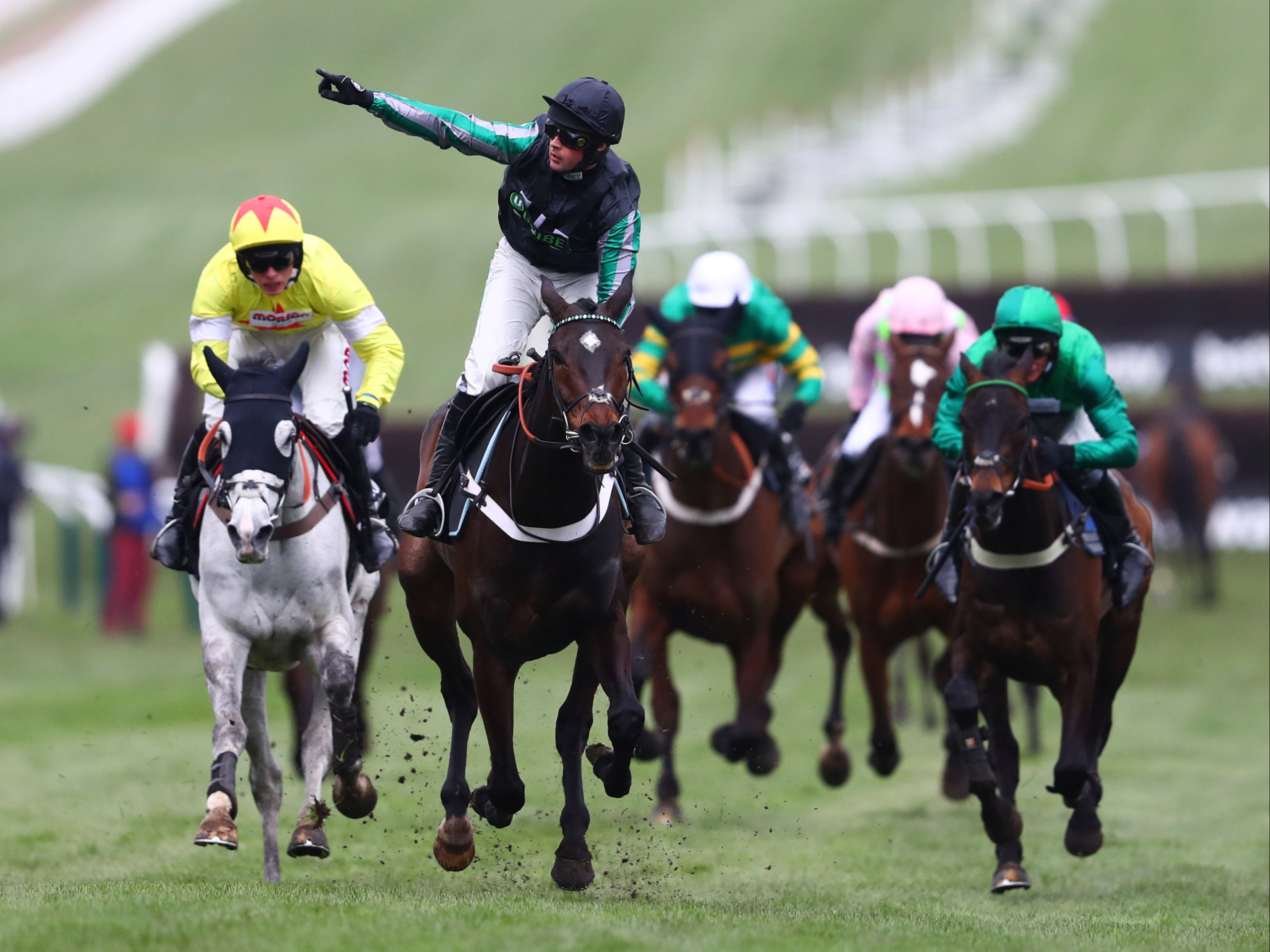 Nico de Boinville celebrates as he rides Altior to victory