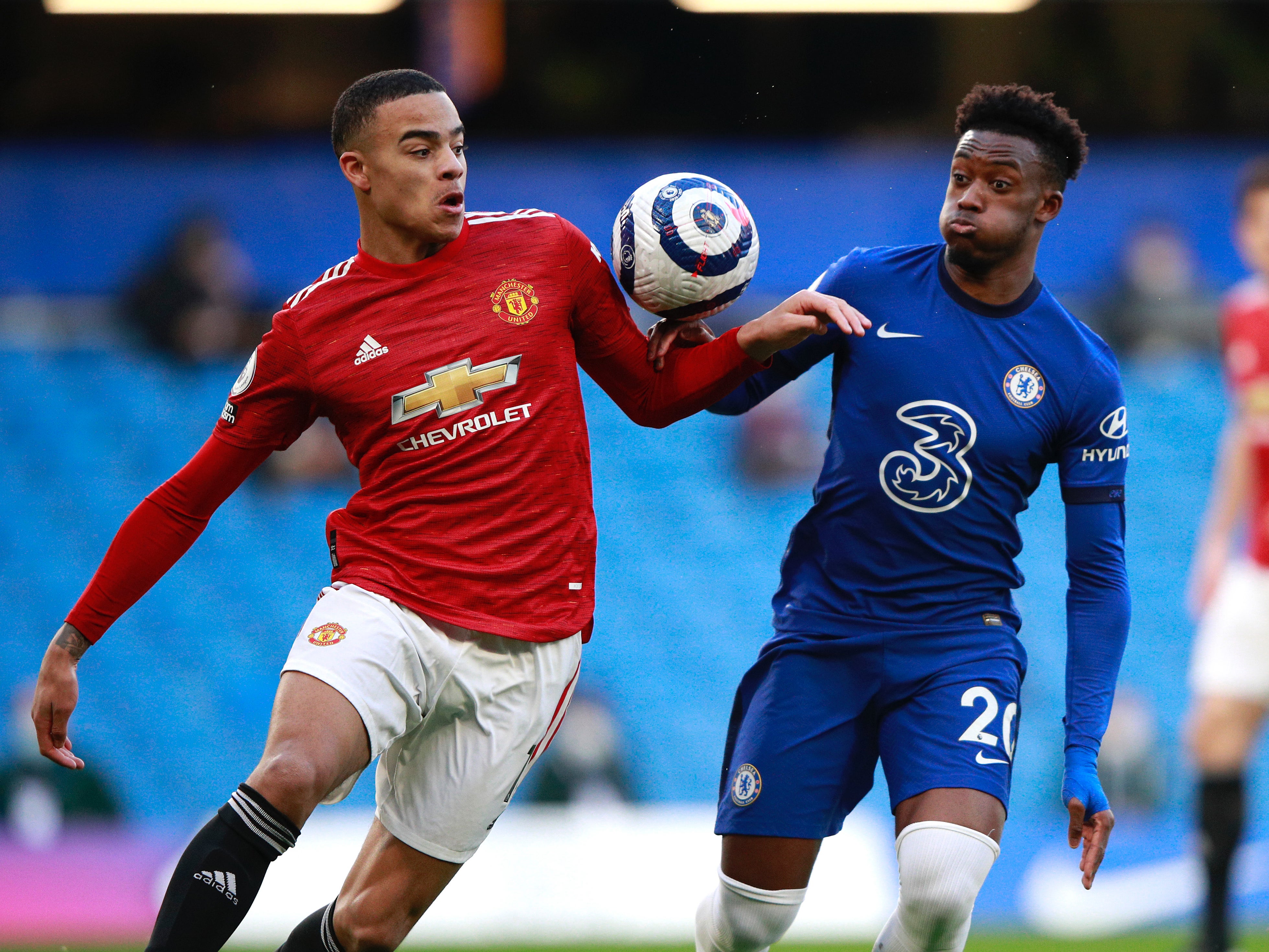 Manchester United forward Mason Greenwood and Chelsea forward Callum Hudson-Odoi