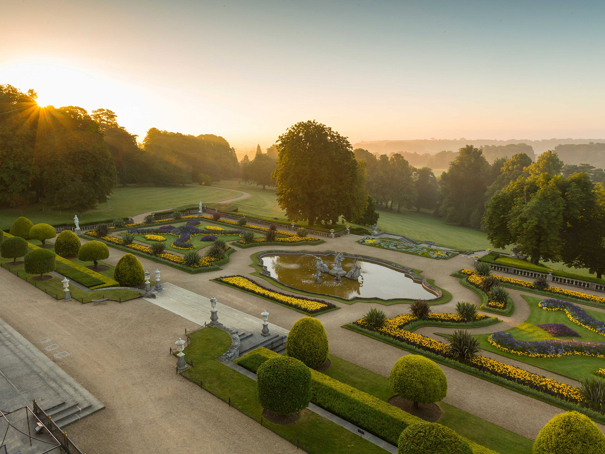 The parterre at sunrise. Alice gave regular instructions to the head gardener