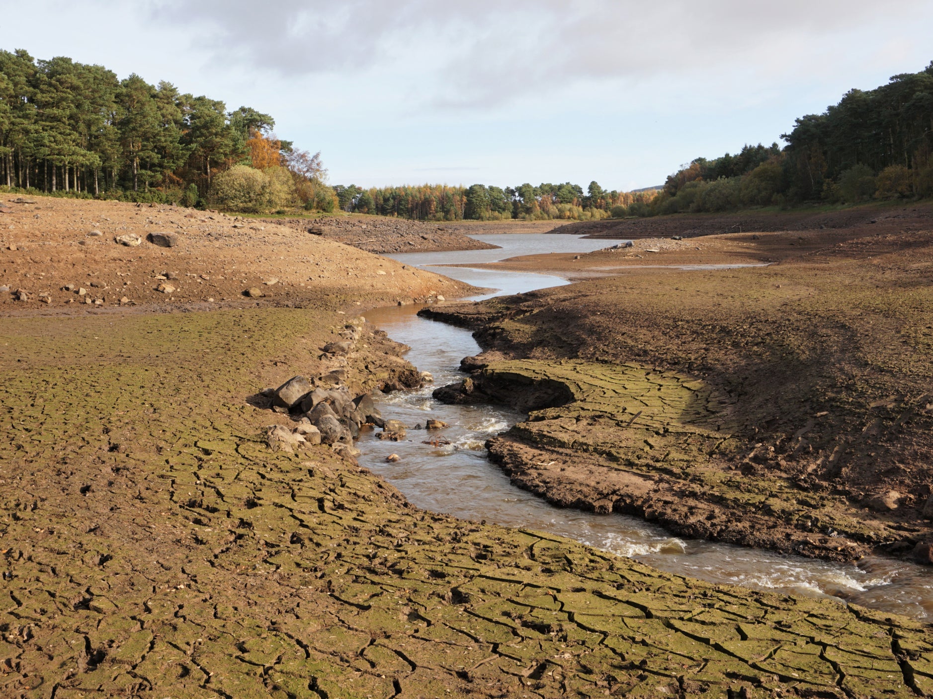 A view of the Pentland Hills near Edinburgh in August 2018. Following a long hot summer, water levels fell in bodies of water across the country