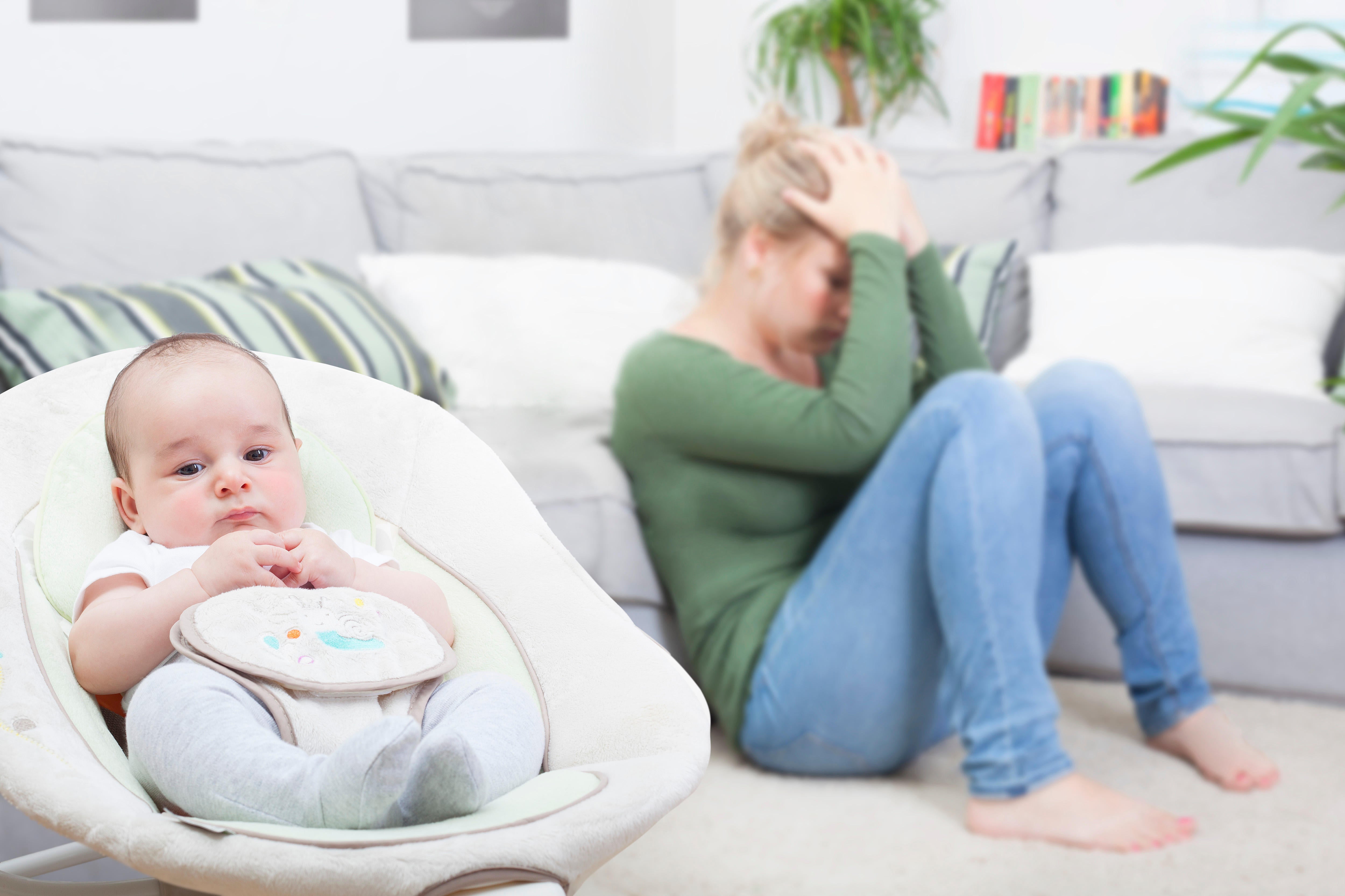 Young mum experiencing post-natal depression