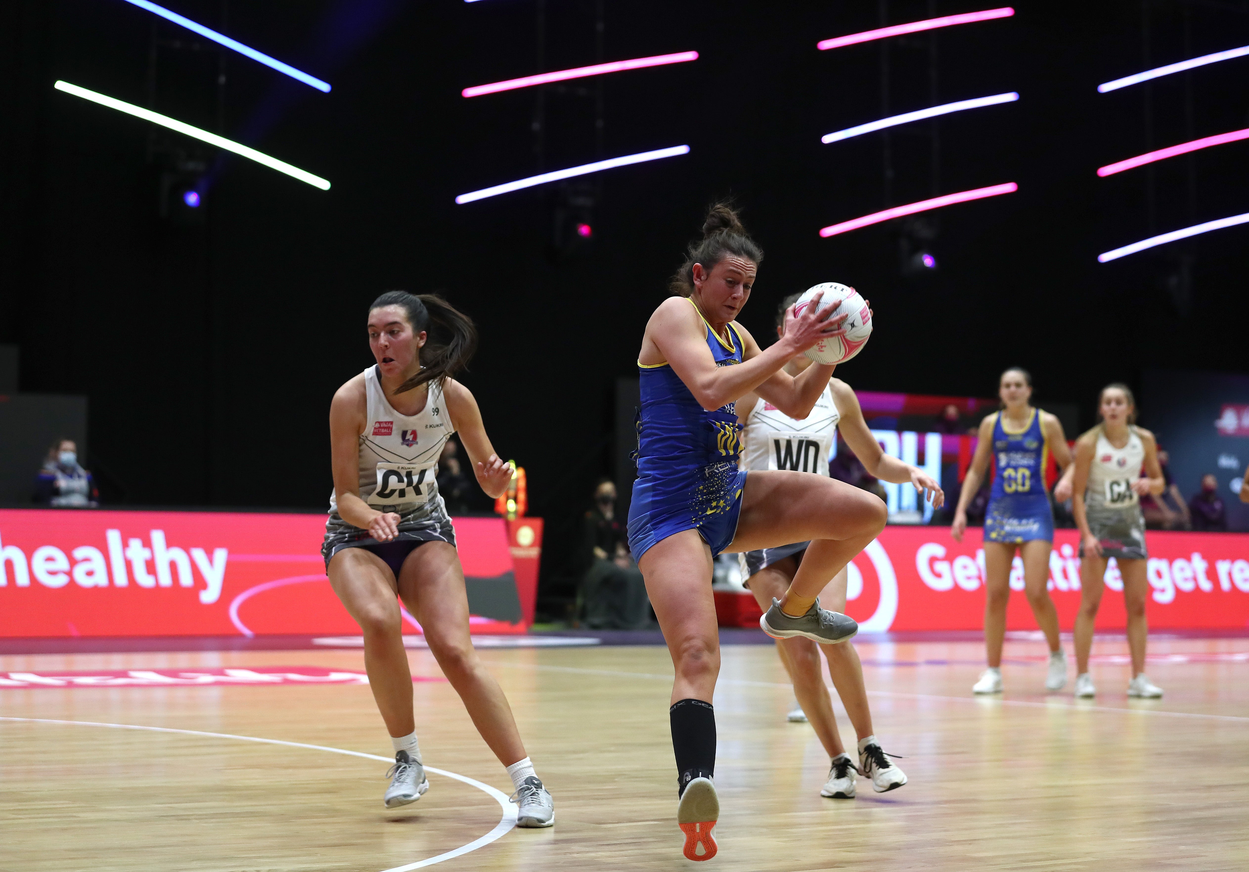 Rachel Shaw of Team Bath in action in the Vitality Netball Superleague