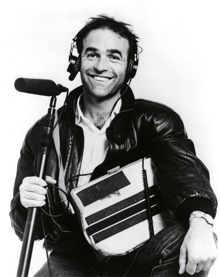 Nick Broomfield with his boom mic