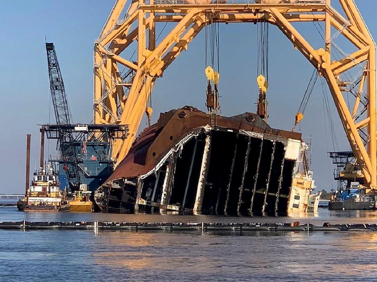 Overturned Cargo Ship