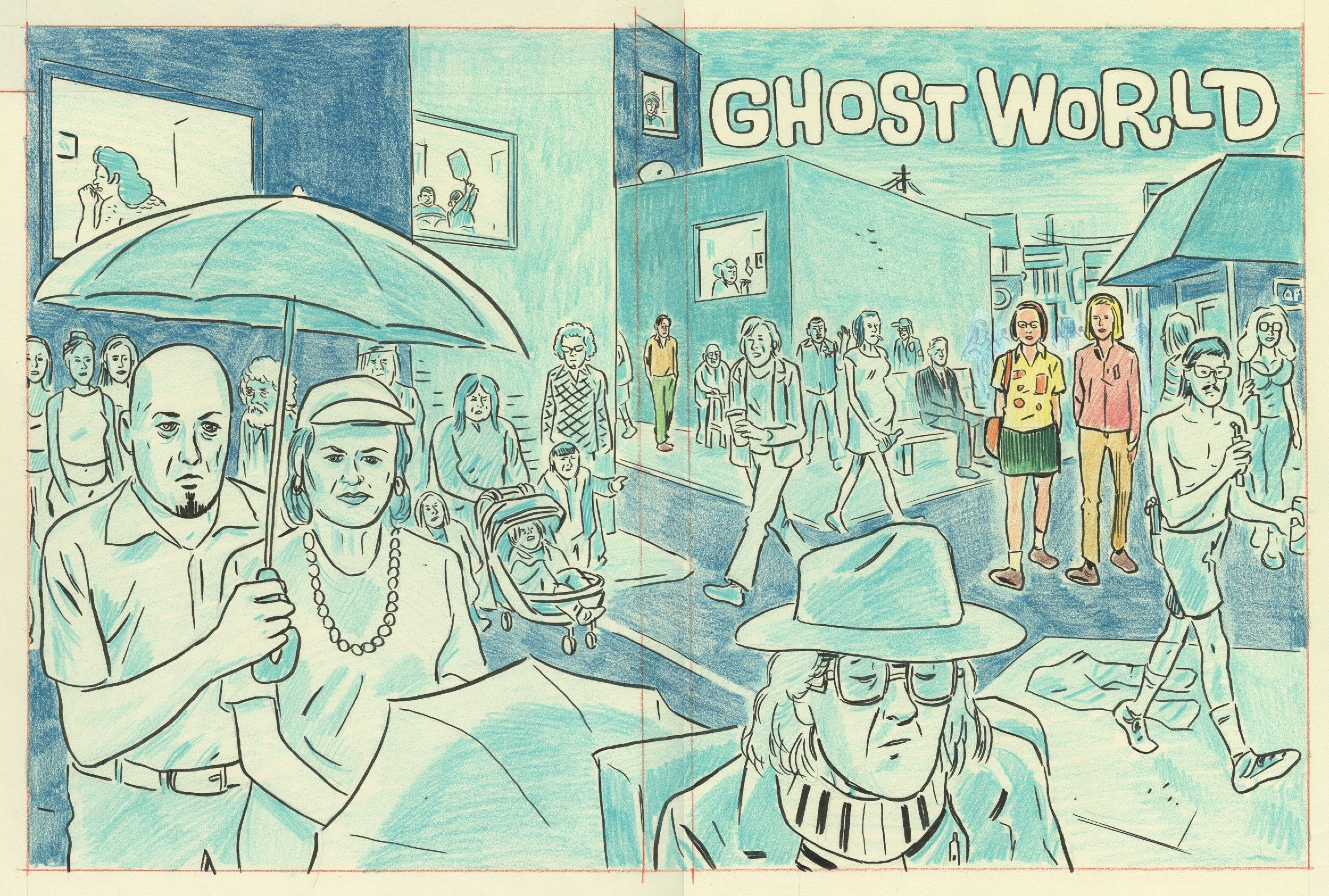 A previously unpublished Ghost World sketch for the film’s release on Criterion Blu-ray