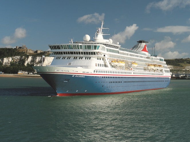 Sailing by: Fred Olsen Line’s Balmoral leaving Dover