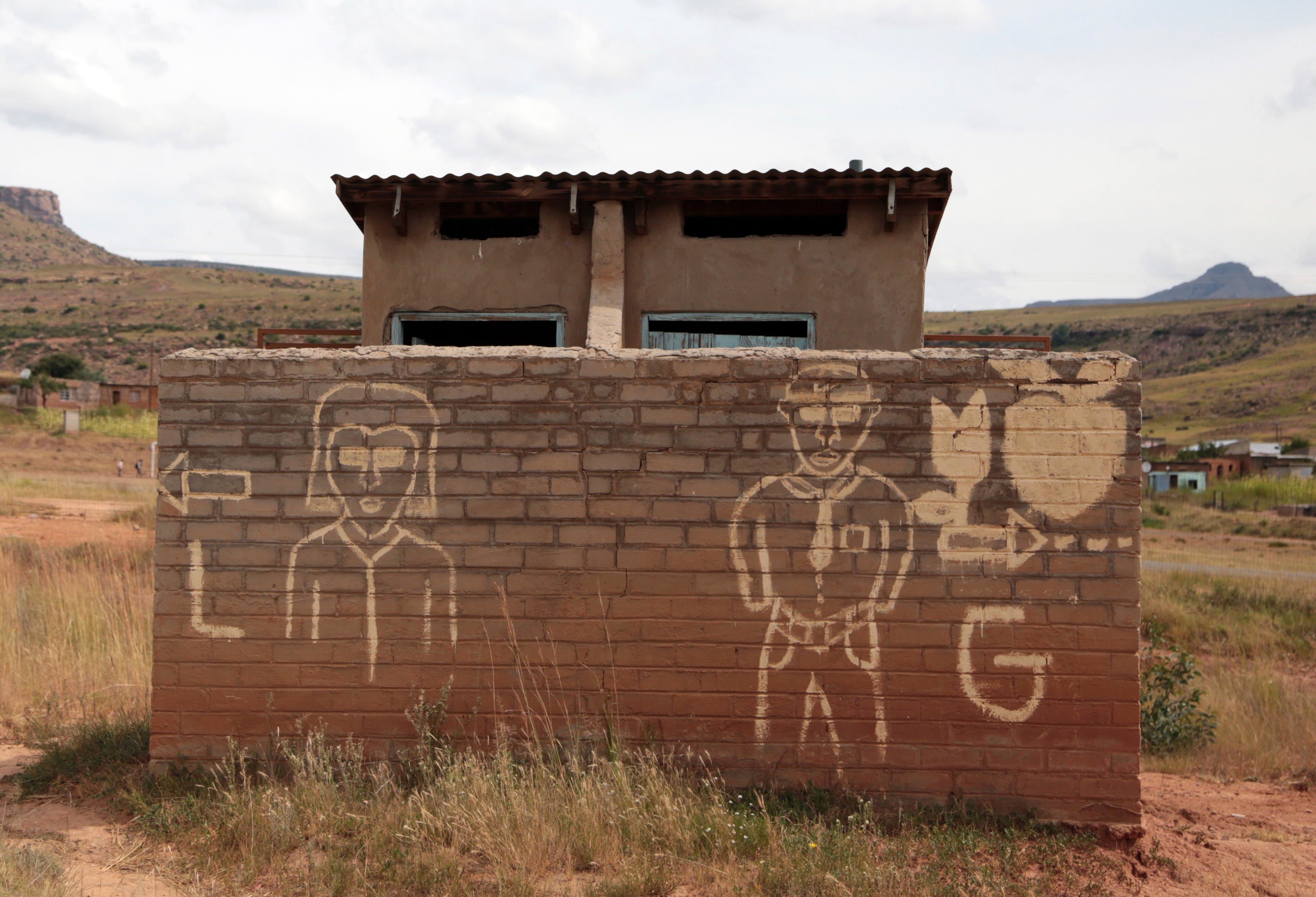 South Africa Boy in Latrine