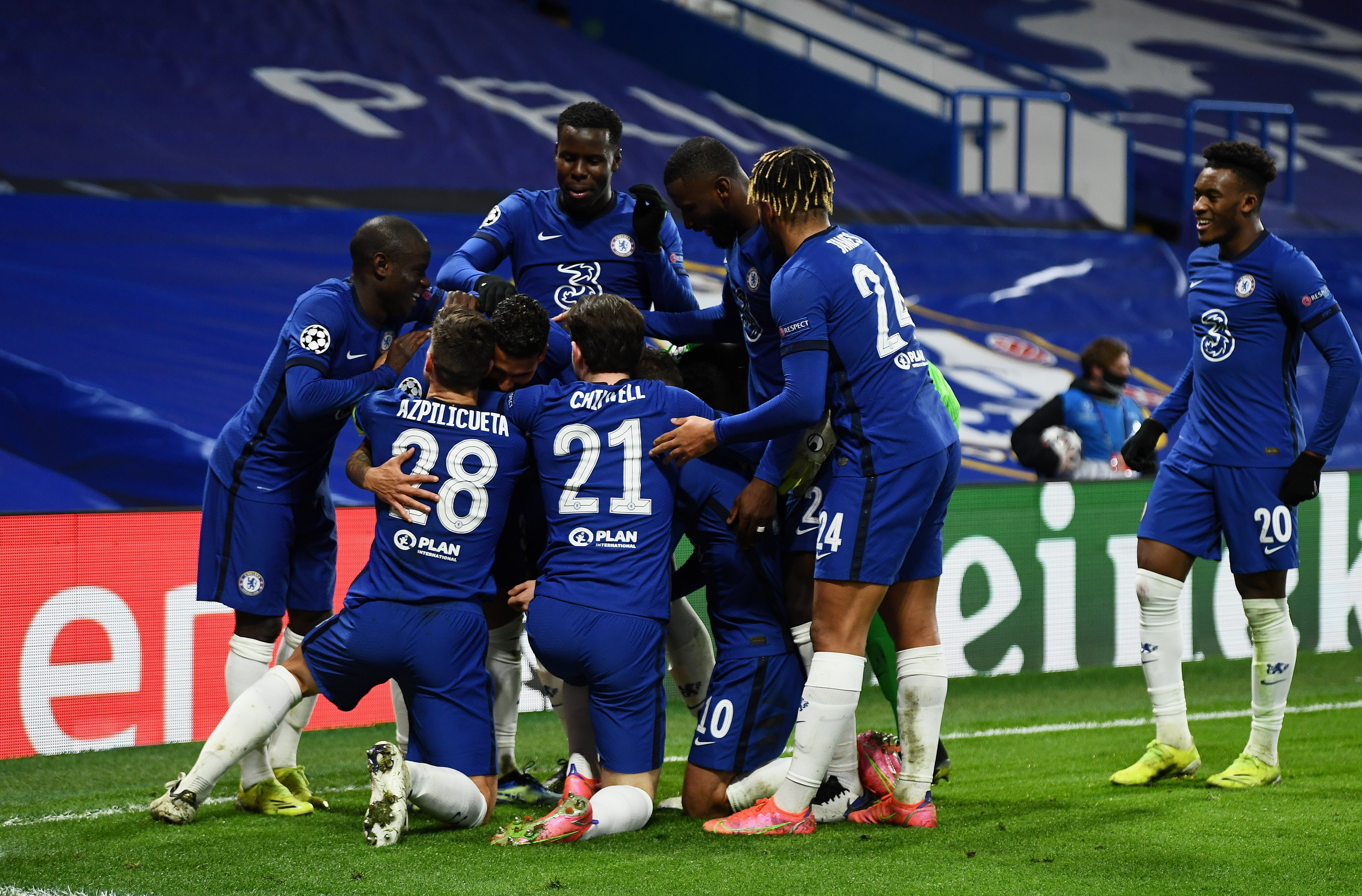 Emerson is congratulated by his teammates