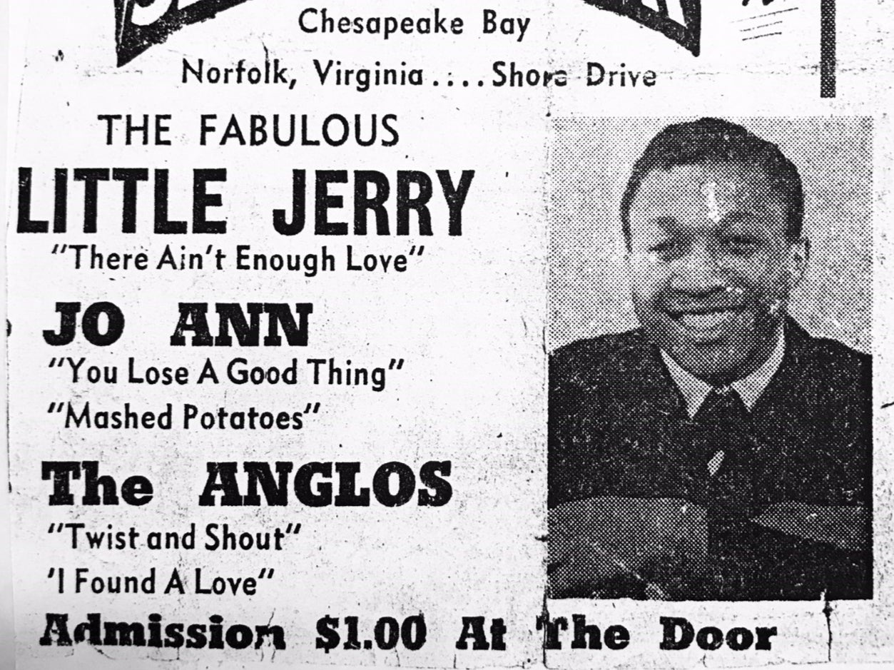 A 1961 poster advertising a concert for ‘Little Jerry’, before Williams came up with his Swamp Dogg alter-ego