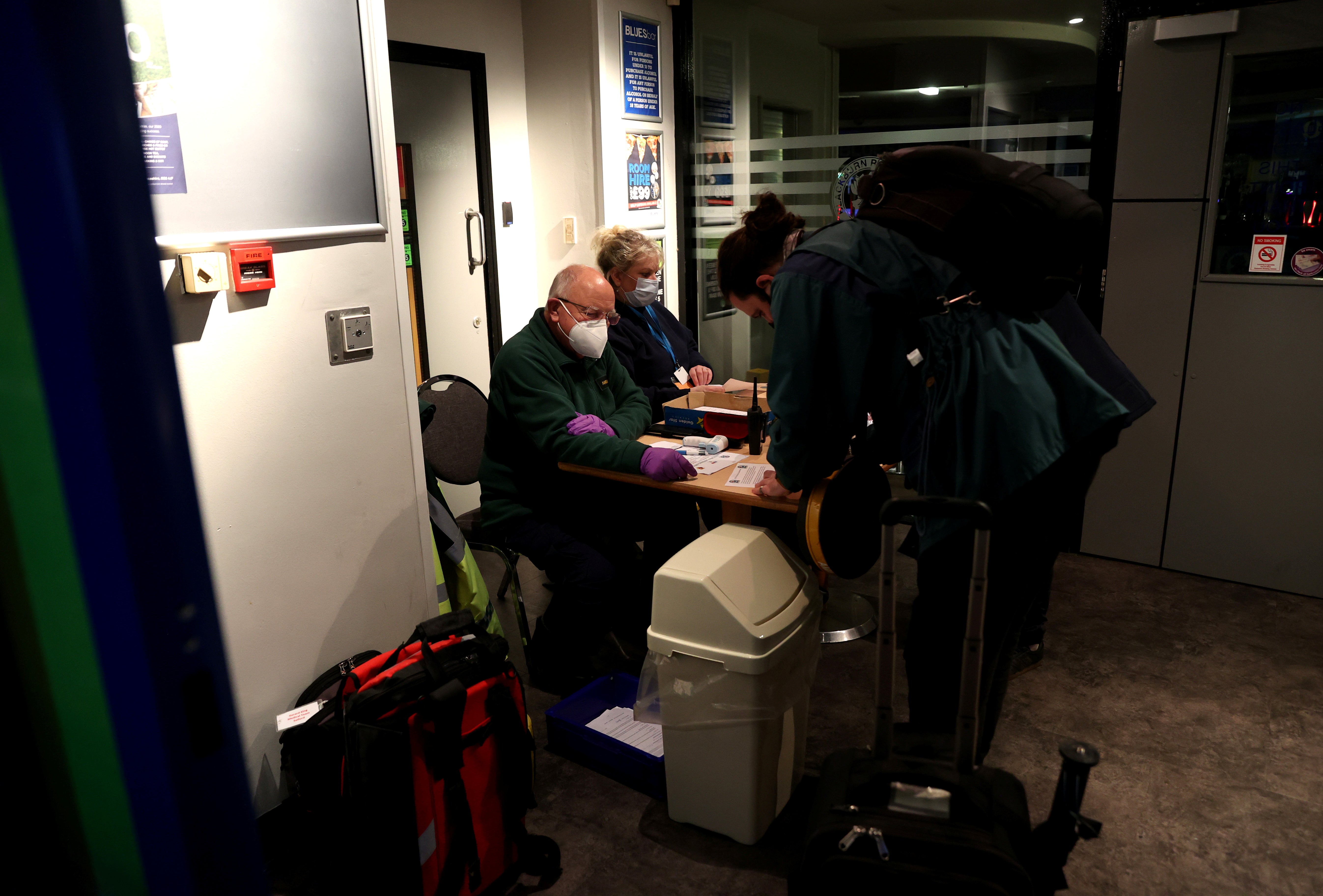 A photographer fills in a heath questionnaire in order to be allowed access to the stadium for the Championship match between Blackburn Rovers and Watford at Ewood Park in February. This is done for every single game as per the Covid-19 protocols