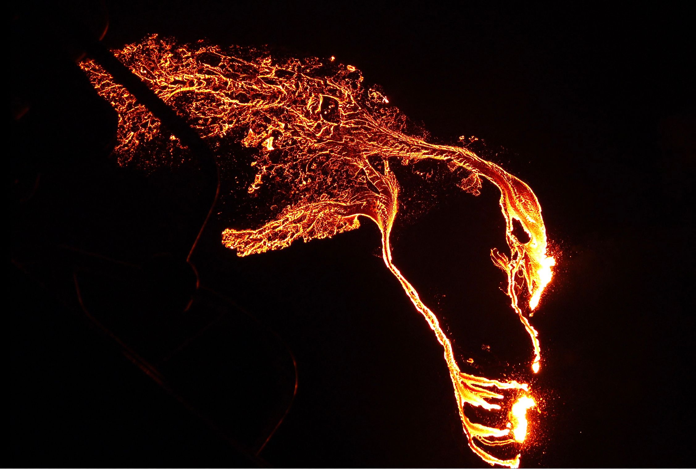 Lava covered 1km sq of land about four hours after the eruption