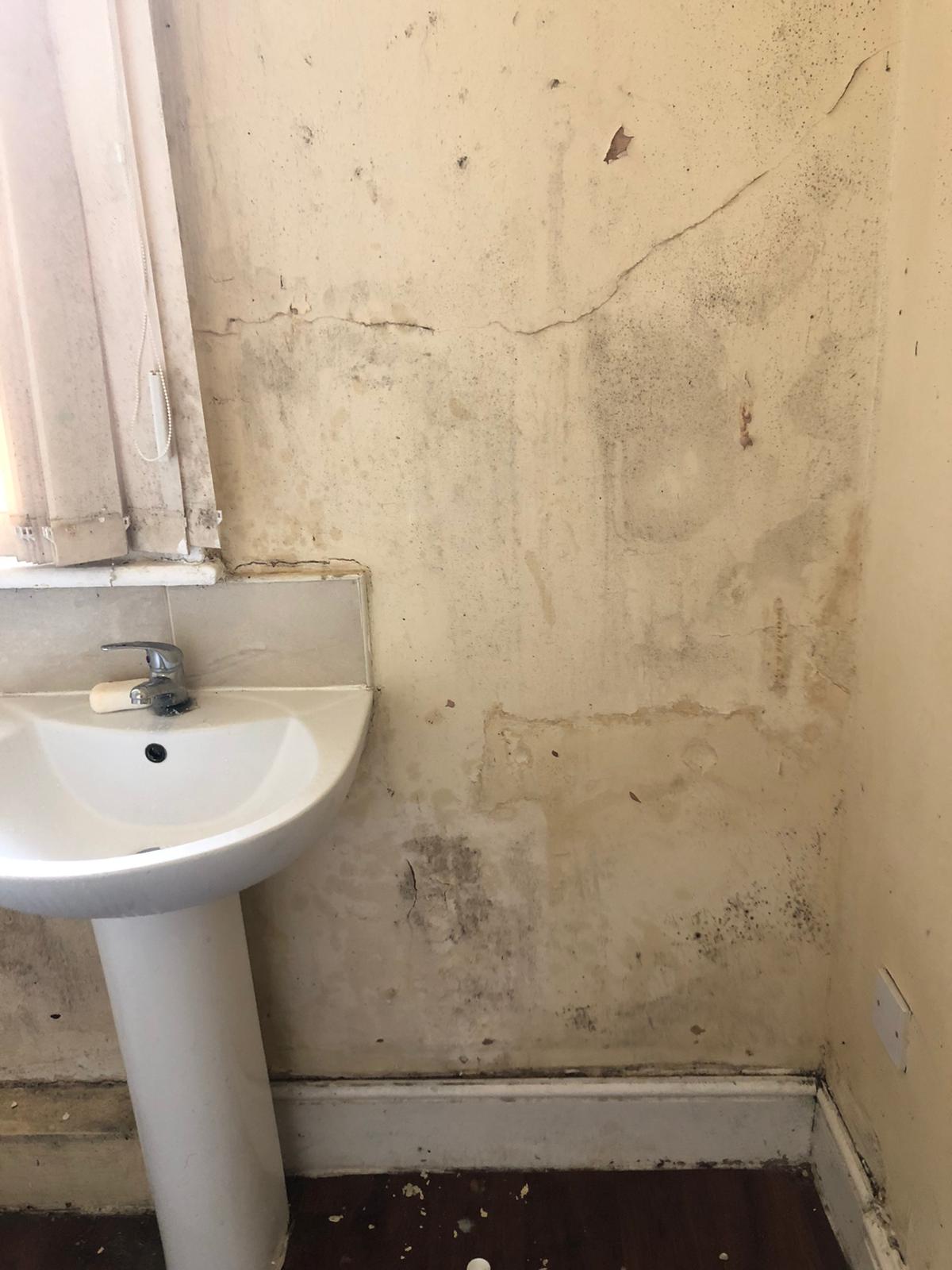 A bathroom in dispersal accommodation in Liverpool