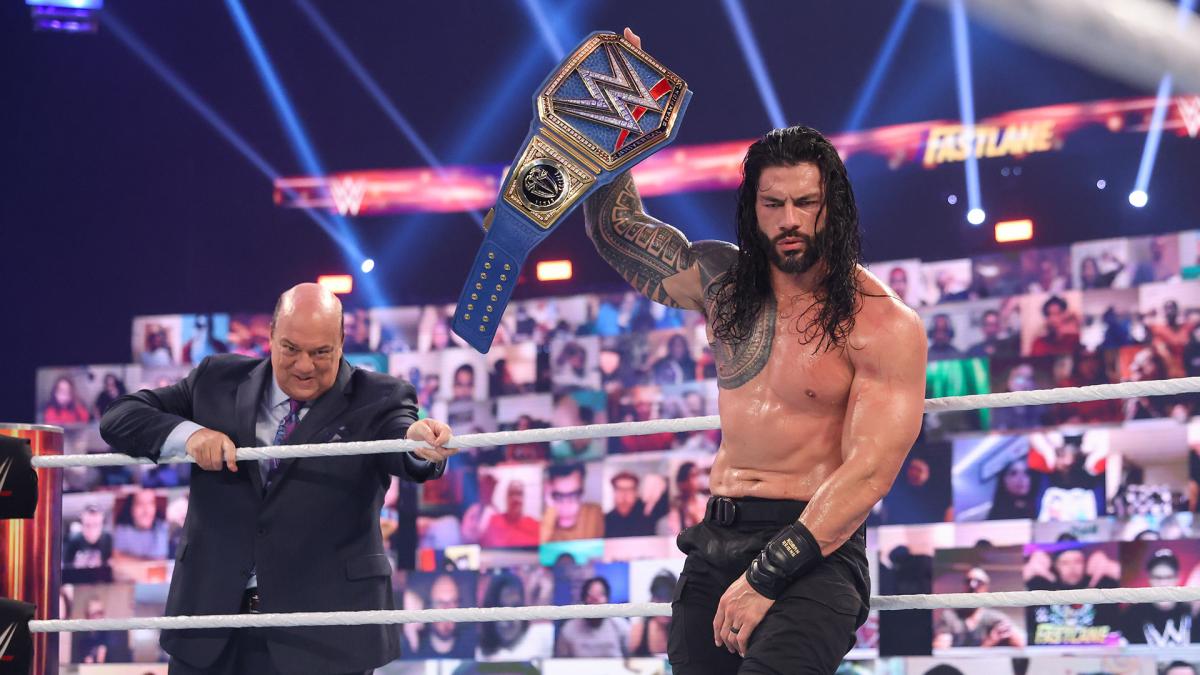 Roman Reigns celebrates