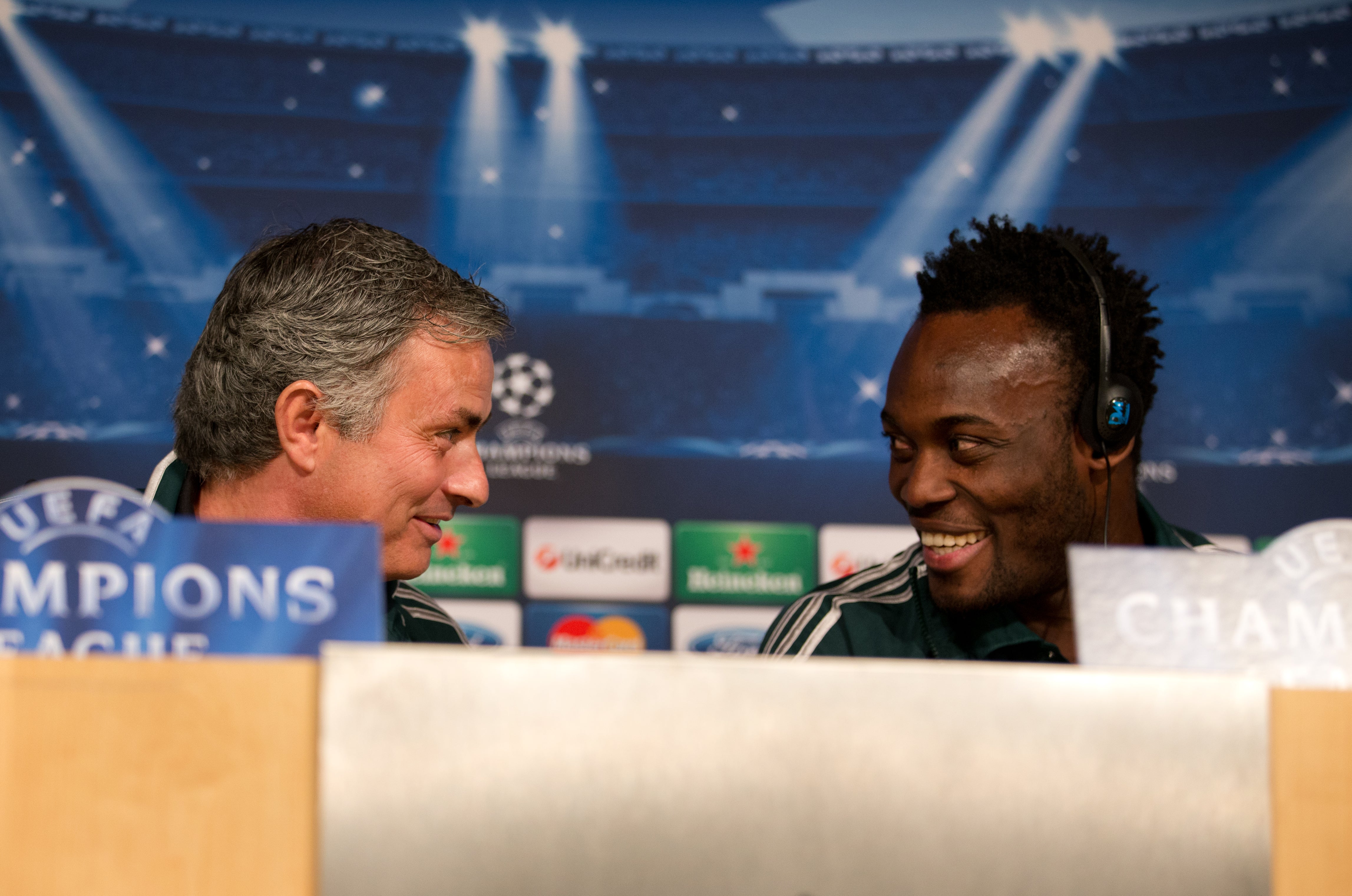 Jose Mourinho and Michael Essien