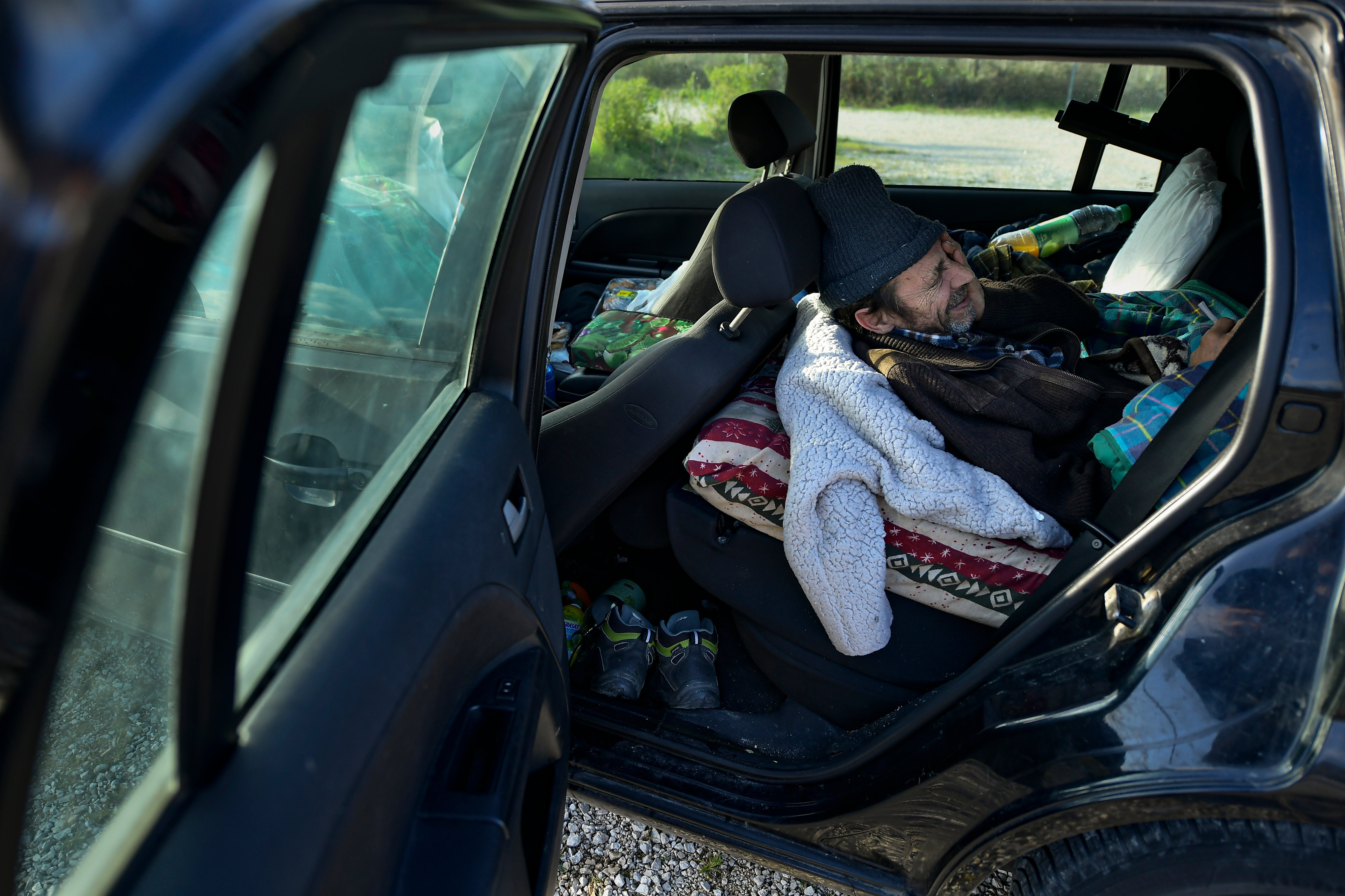 Virus Outbreak Spain Car Dwellers