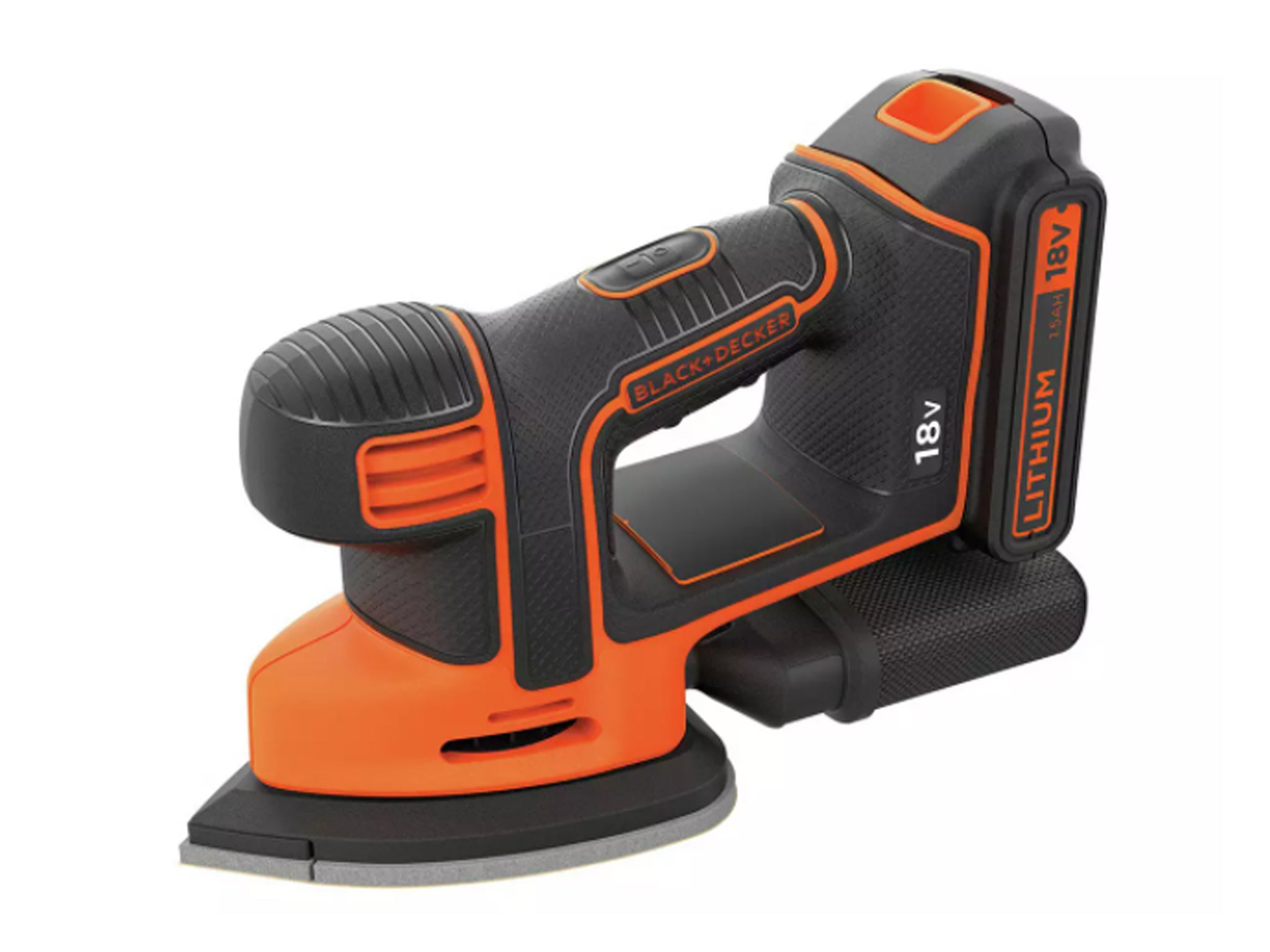 Black + Decker 18V 1.5Ah lithium-ion cordless mouse detail sander indybest