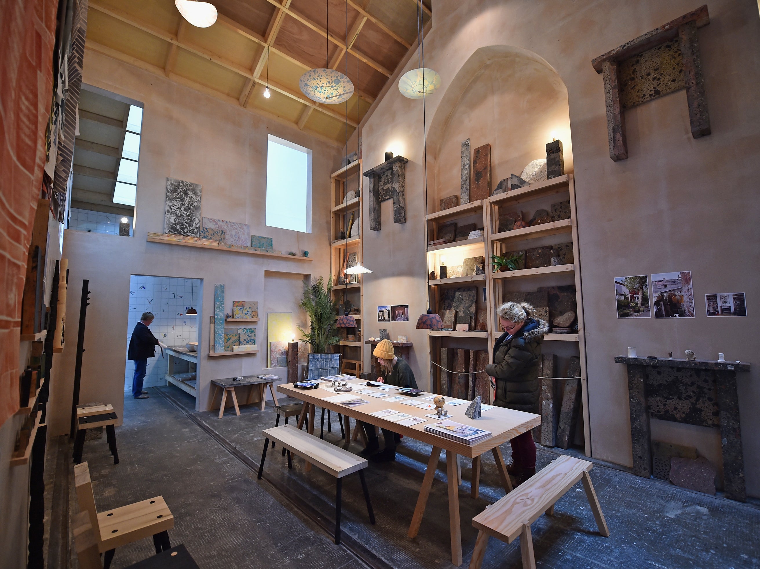 Visitors view Assemble’s Turner Prize-winning project ‘A Showroom for Granby Workshop’ in 2015