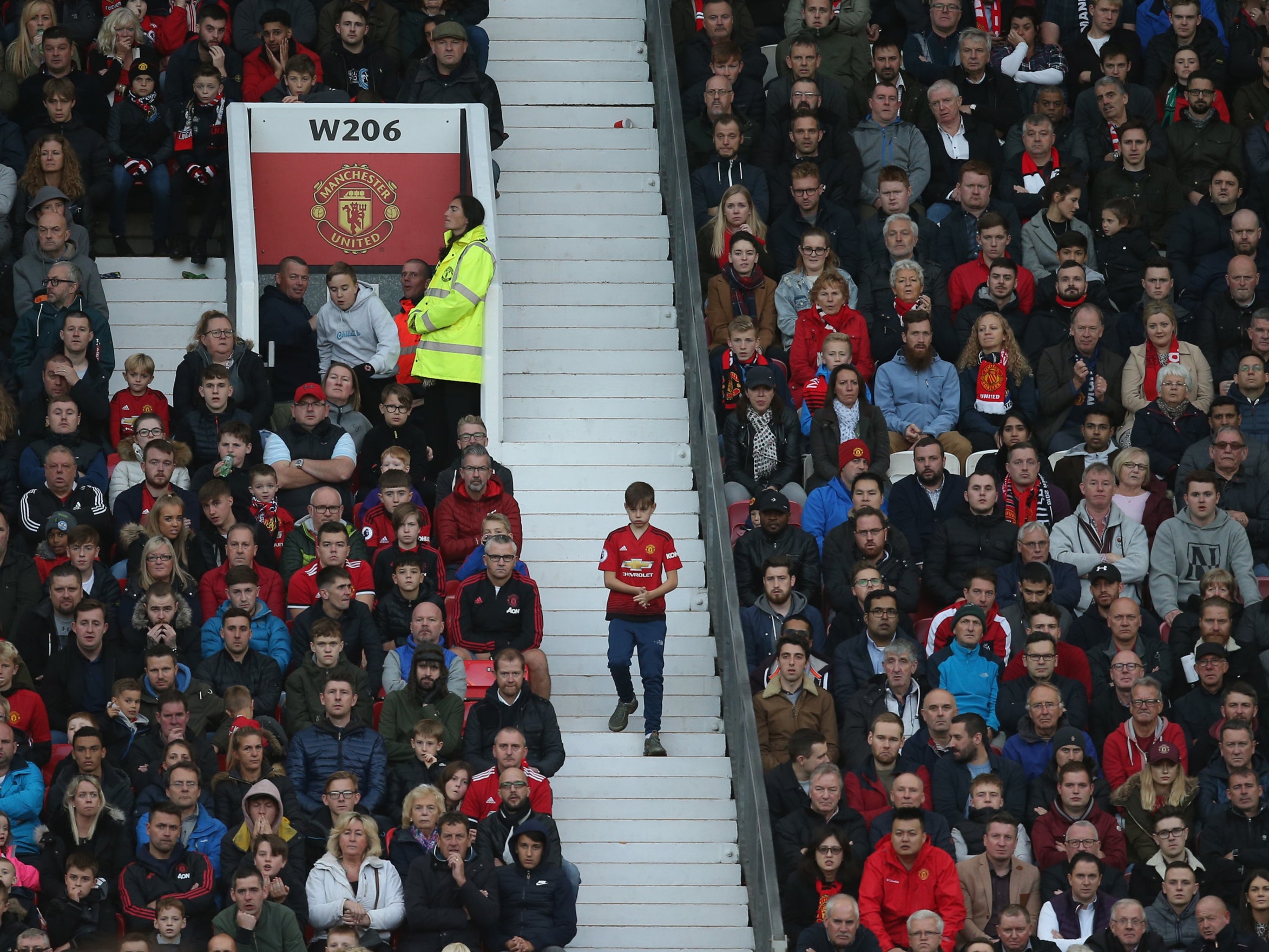 Fans at Manchester United’s Old Trafford ground in 2018