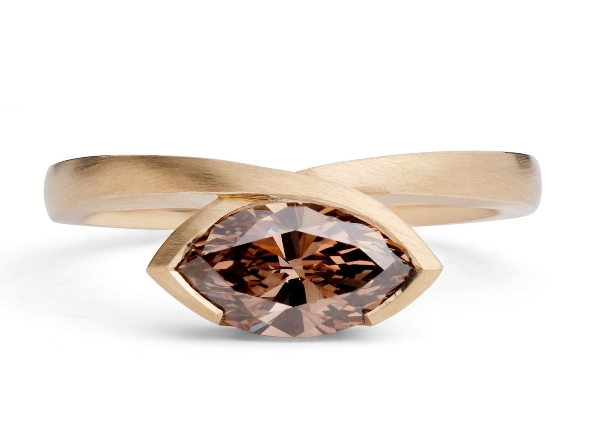 McCaul marquise and cognac diamond and rose gold ring indybest