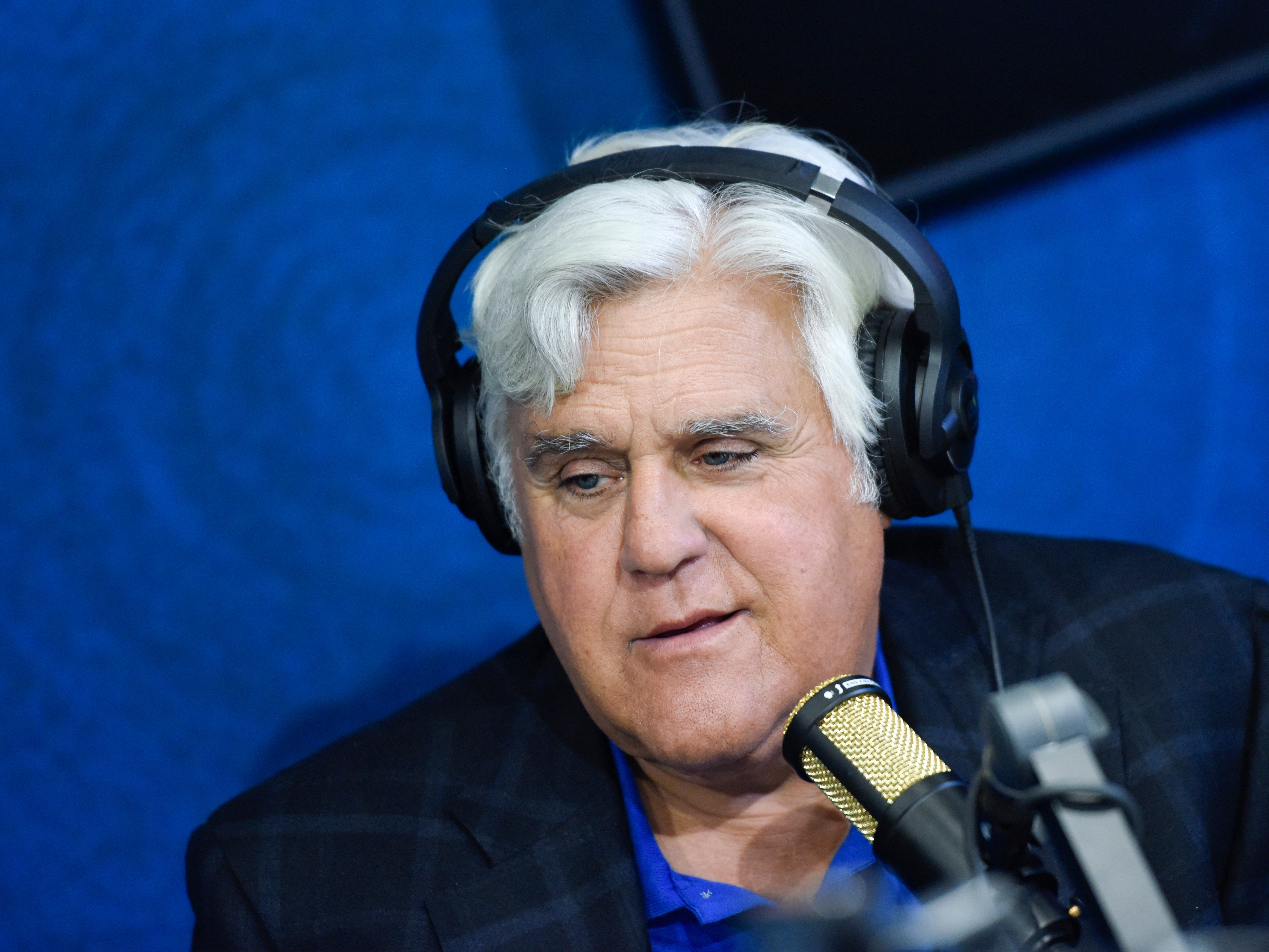 Jay Leno visits the SiriusXM Hollywood studios on 9 October 2019